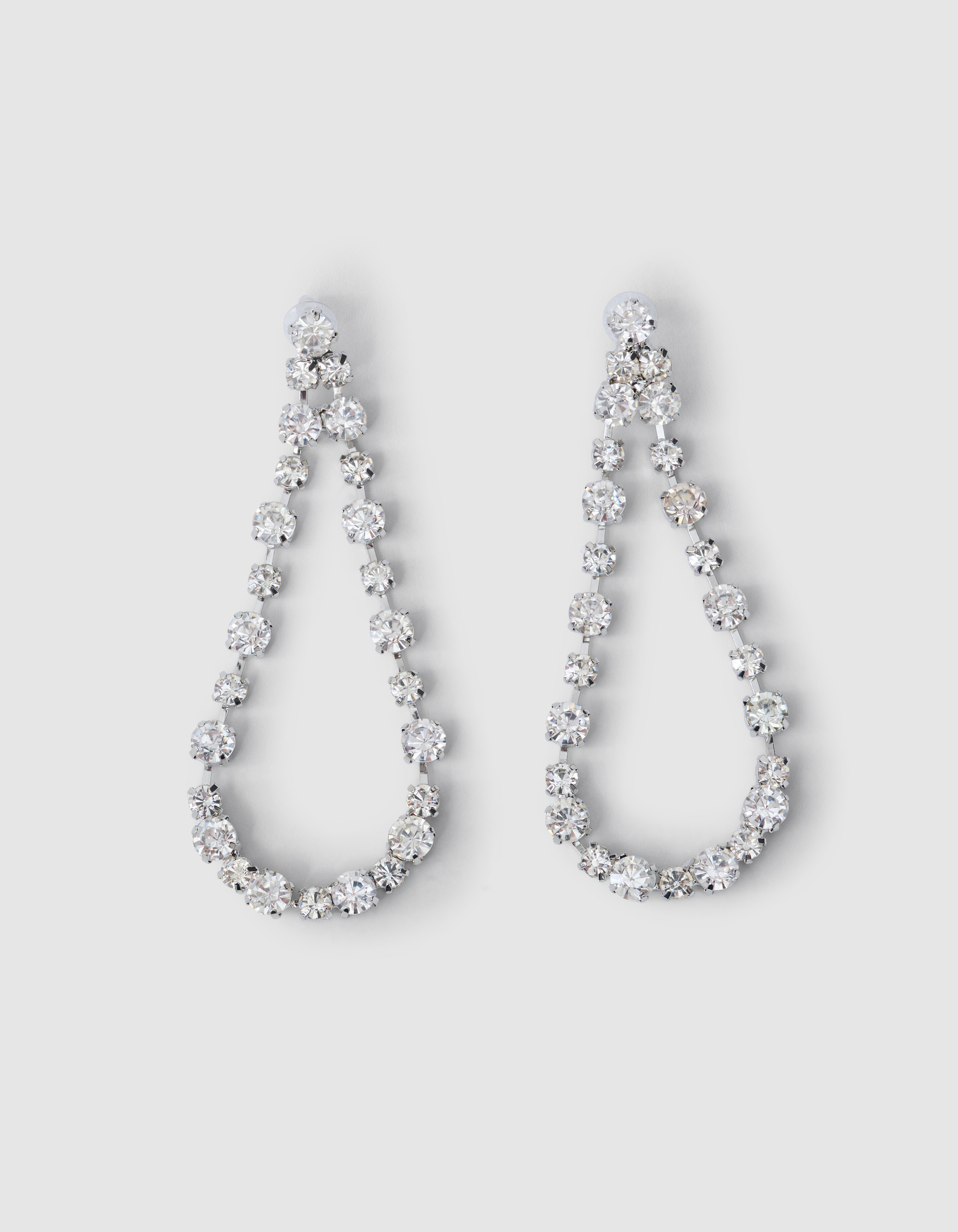 Strass Druppel Oorbellen Zilver By Monica SHOEBY ACCESSOIRES