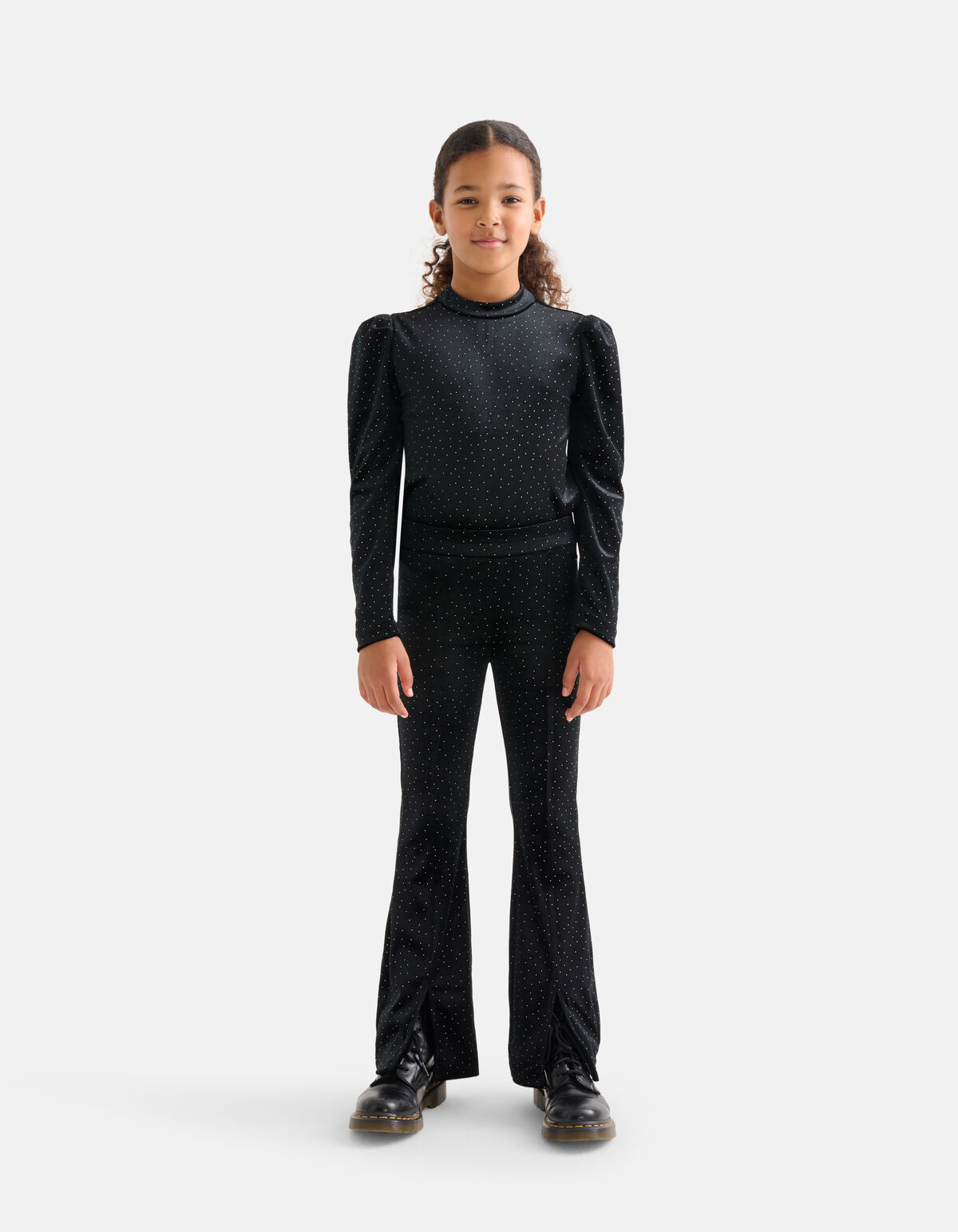 Velvet Flared Broek Zwart SHOEBY GIRLS