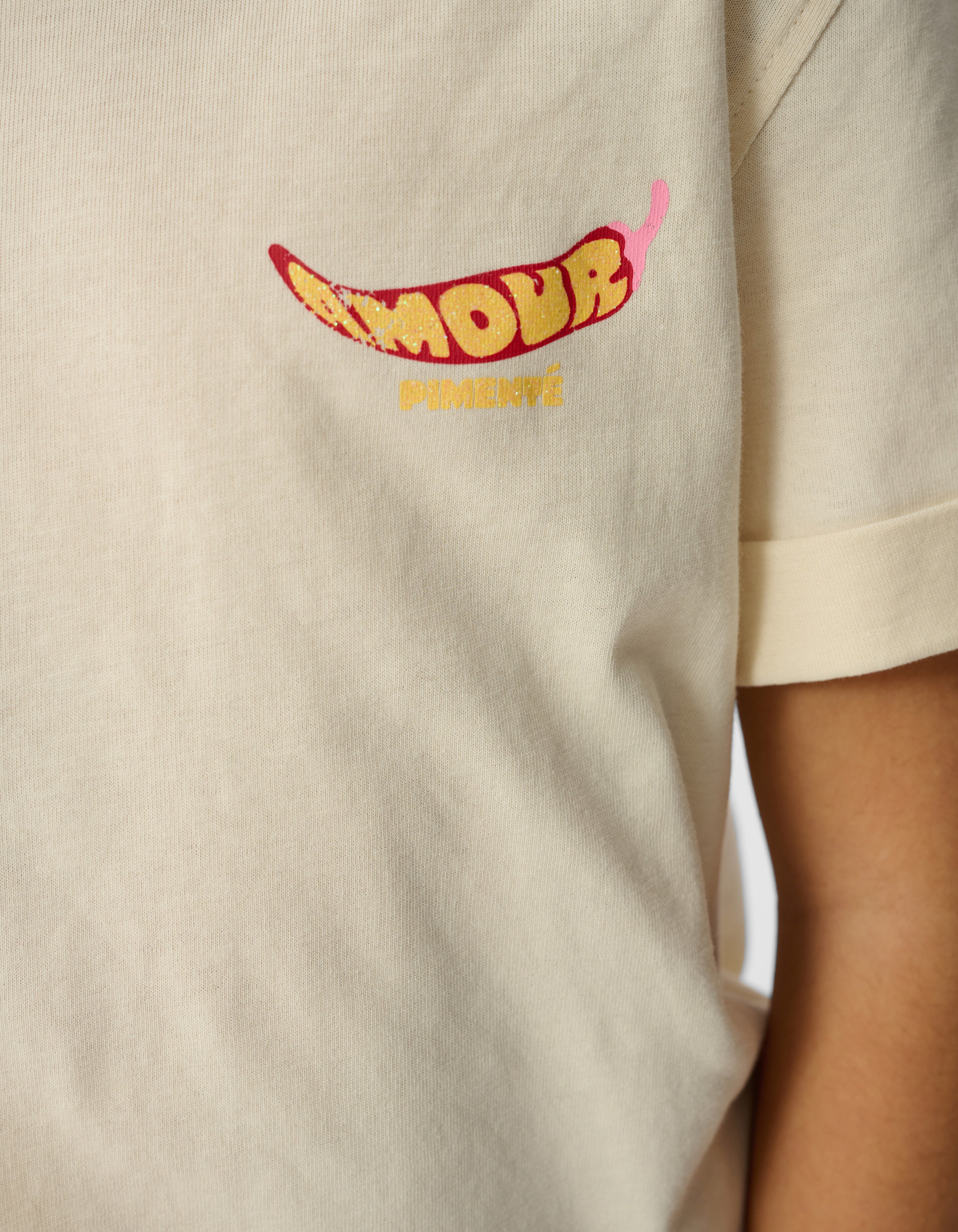 Pepper Artwork T-shirt Gebroken Wit SHOEBY GIRLS