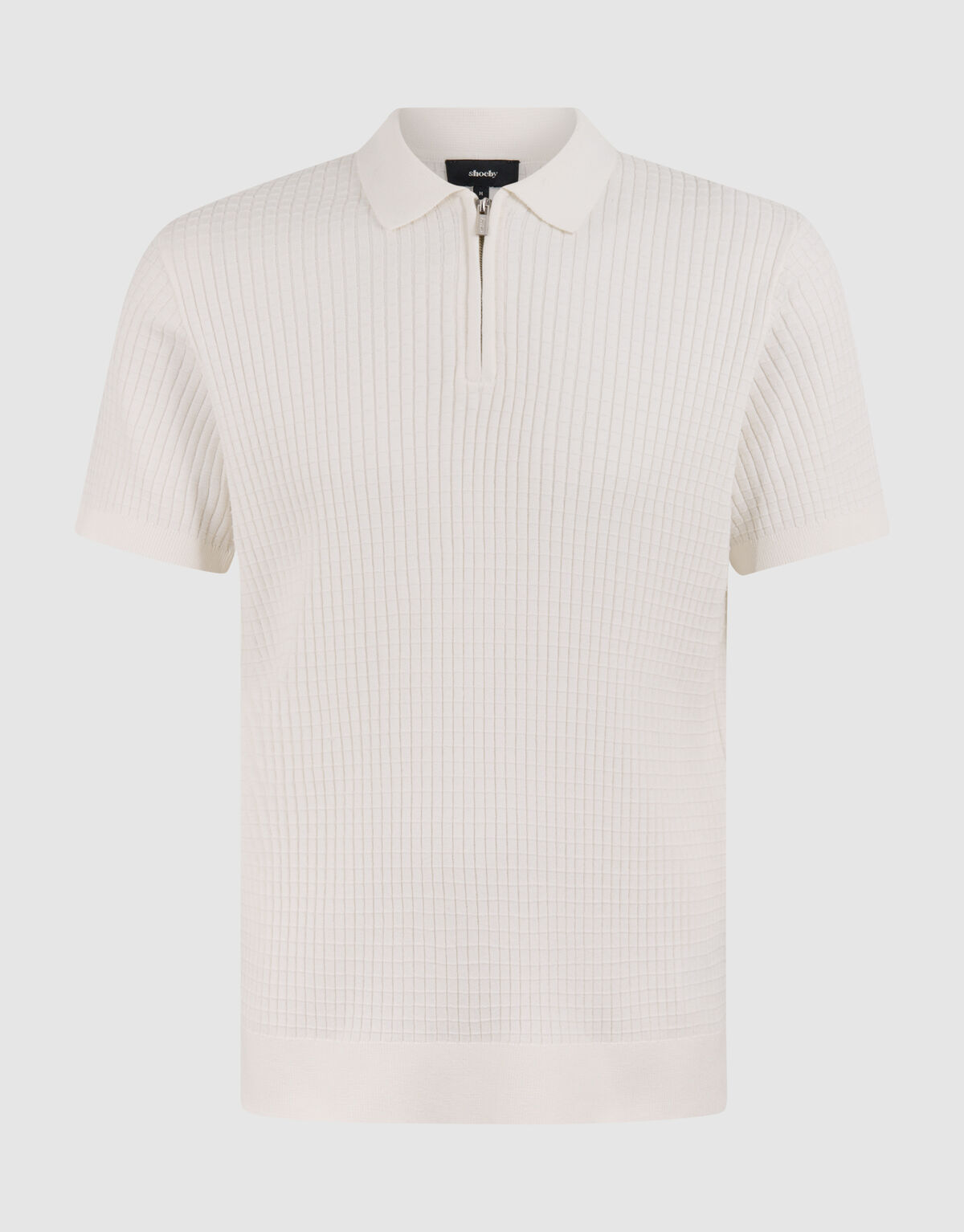 Half Zip Polo Gebroken Wit SHOEBY MEN