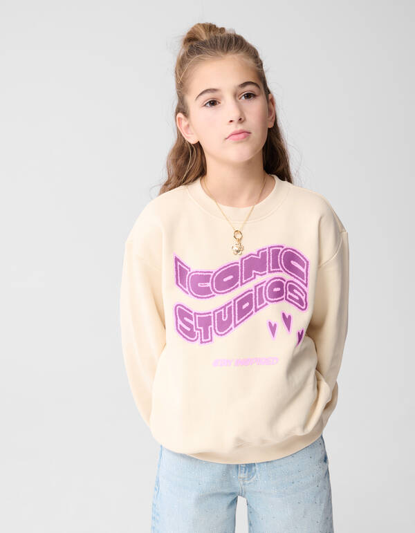 Iconic Studios Artwork Sweater Gebroken Wit SHOEBY GIRLS