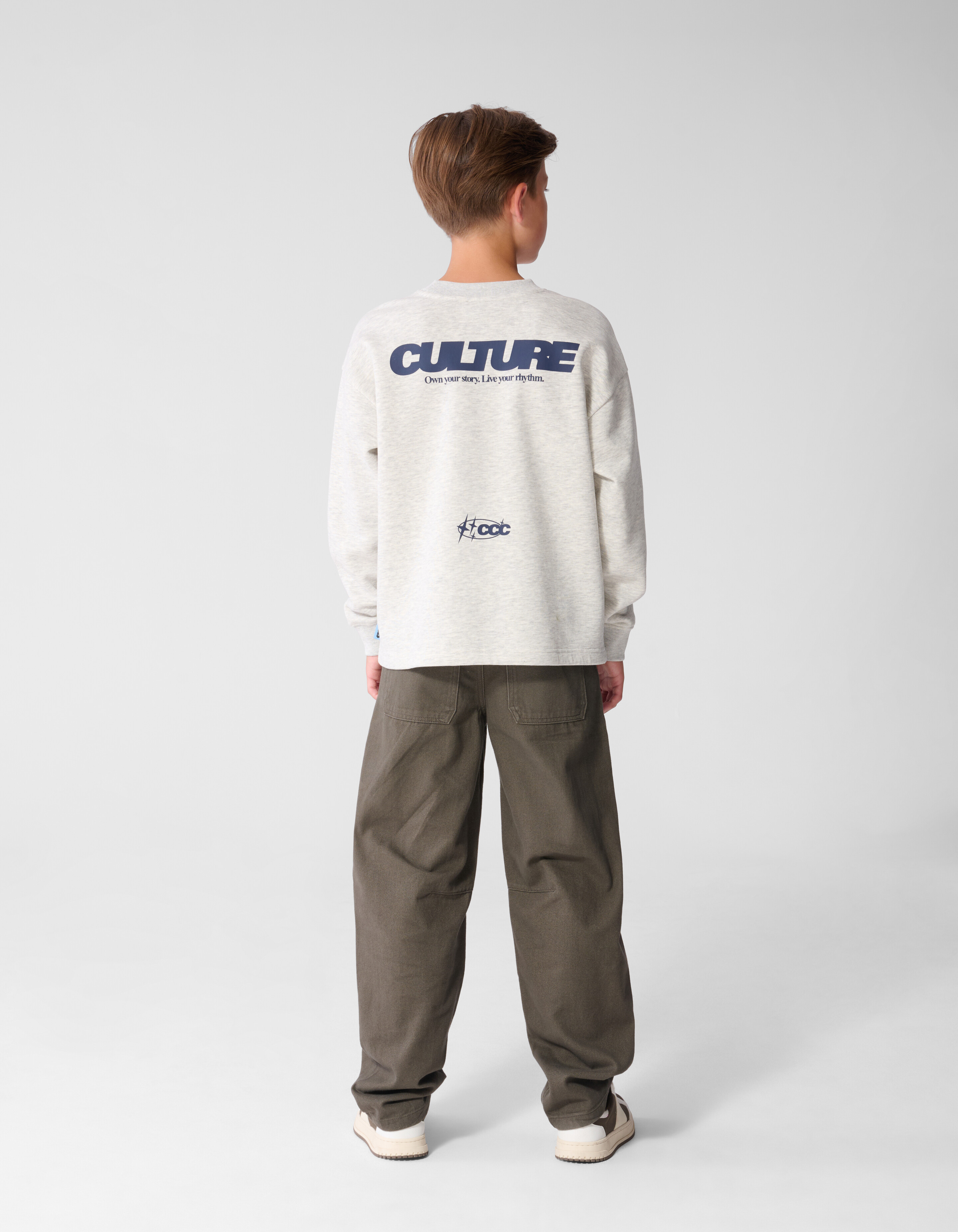 Culture Artwork Sweater Lichtgrijs SHOEBY BOYS