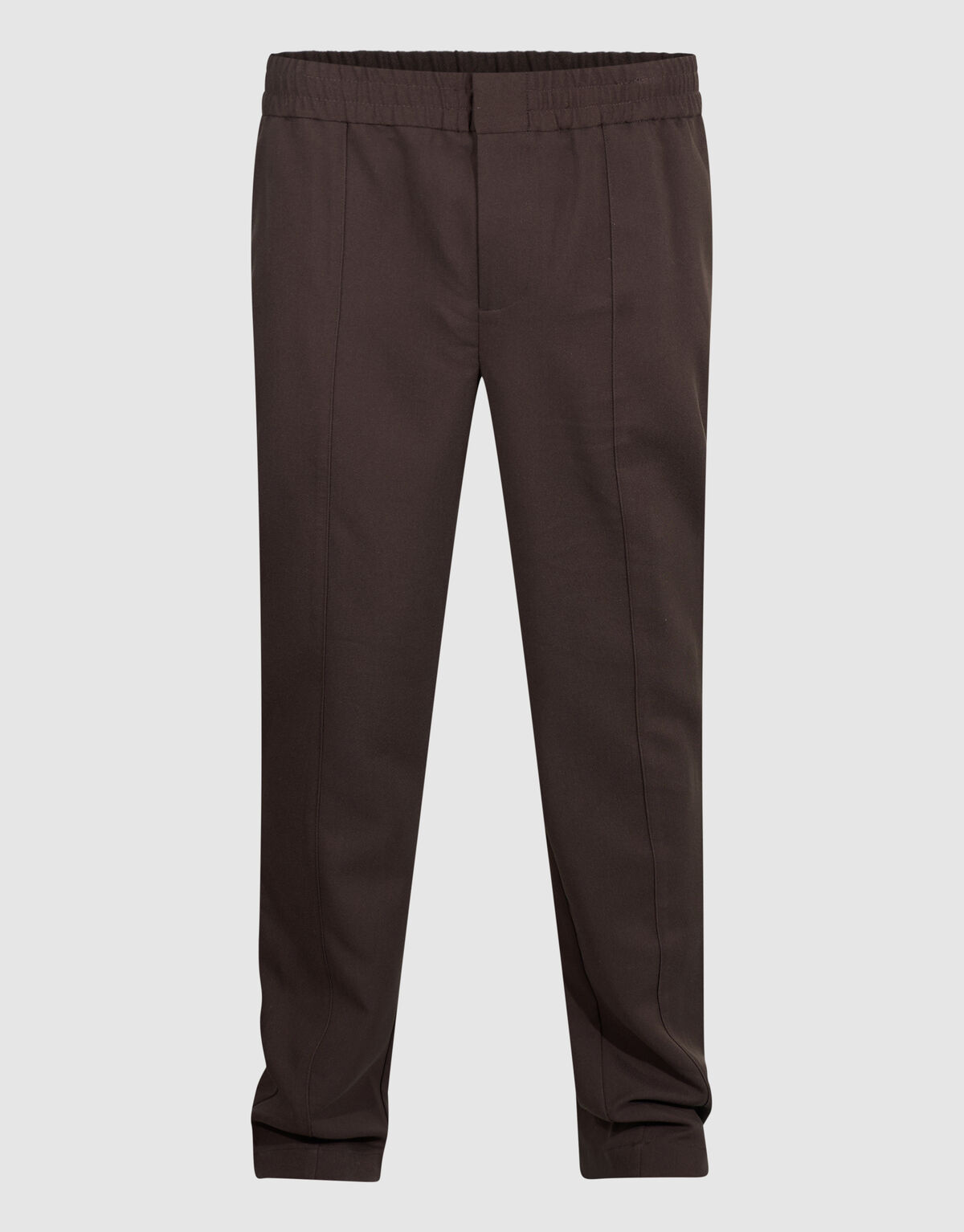 Straight Fit Pintuck Broek Donkerbruin SHOEBY MEN