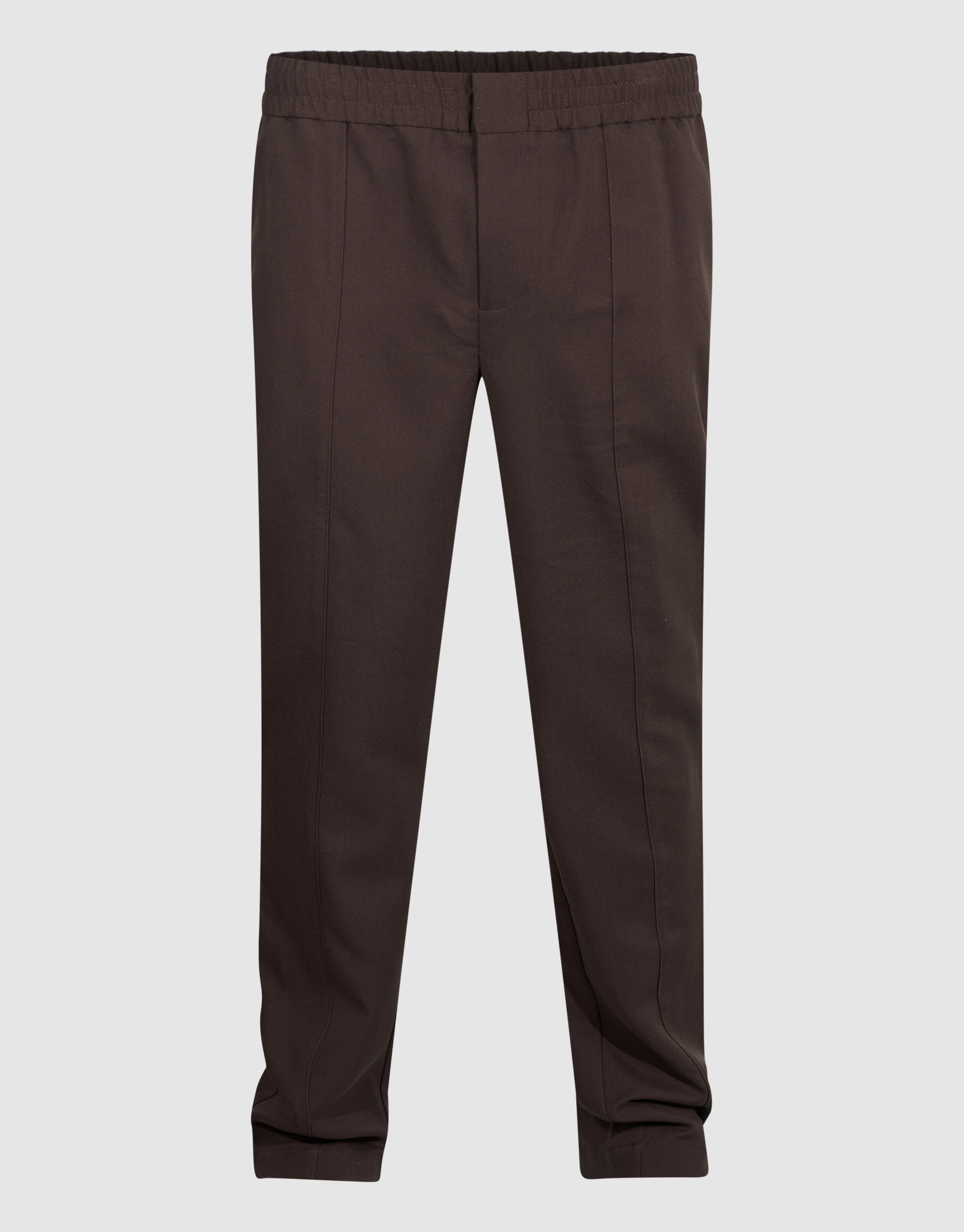 Straight Fit Pintuck Broek Donkerbruin SHOEBY MEN