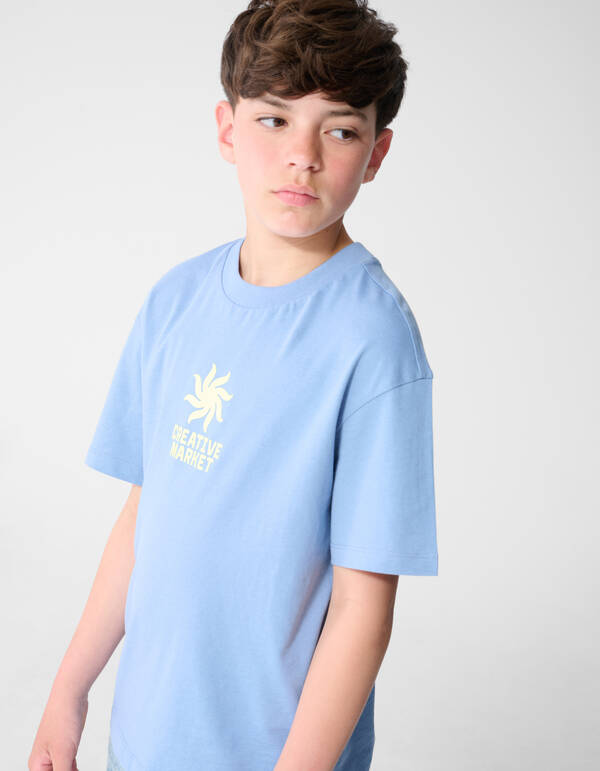 Market Artwork T-shirt Blauw SHOEBY BOYS