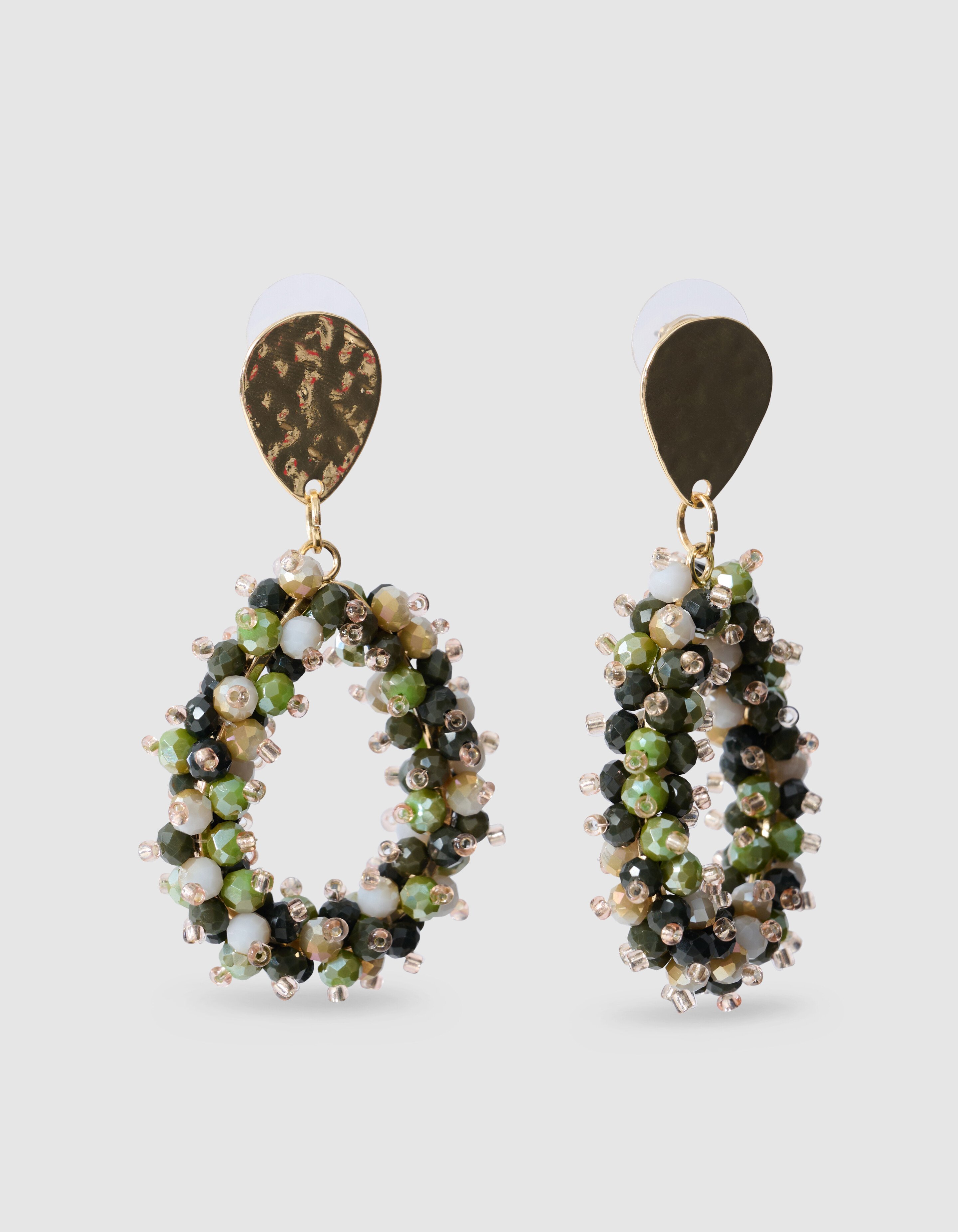Beaded Druppel Oorbellen Groen SHOEBY ACCESSOIRES