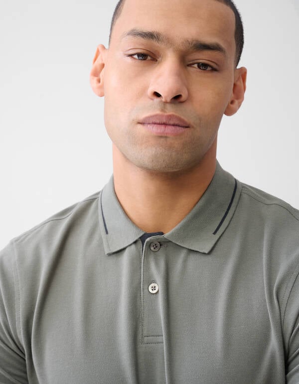 Pique Polo Donkergroen SHOEBY MEN