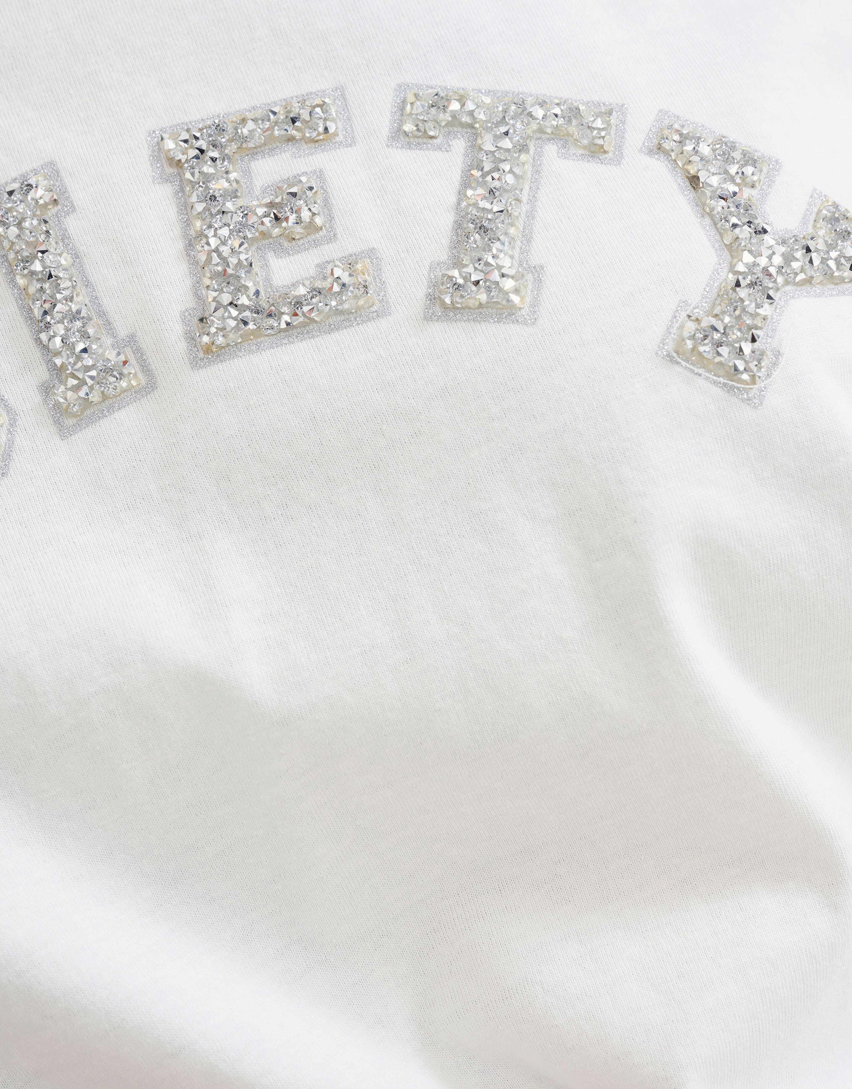 Strass Tekst T-shirt Wit SHOEBY WOMEN
