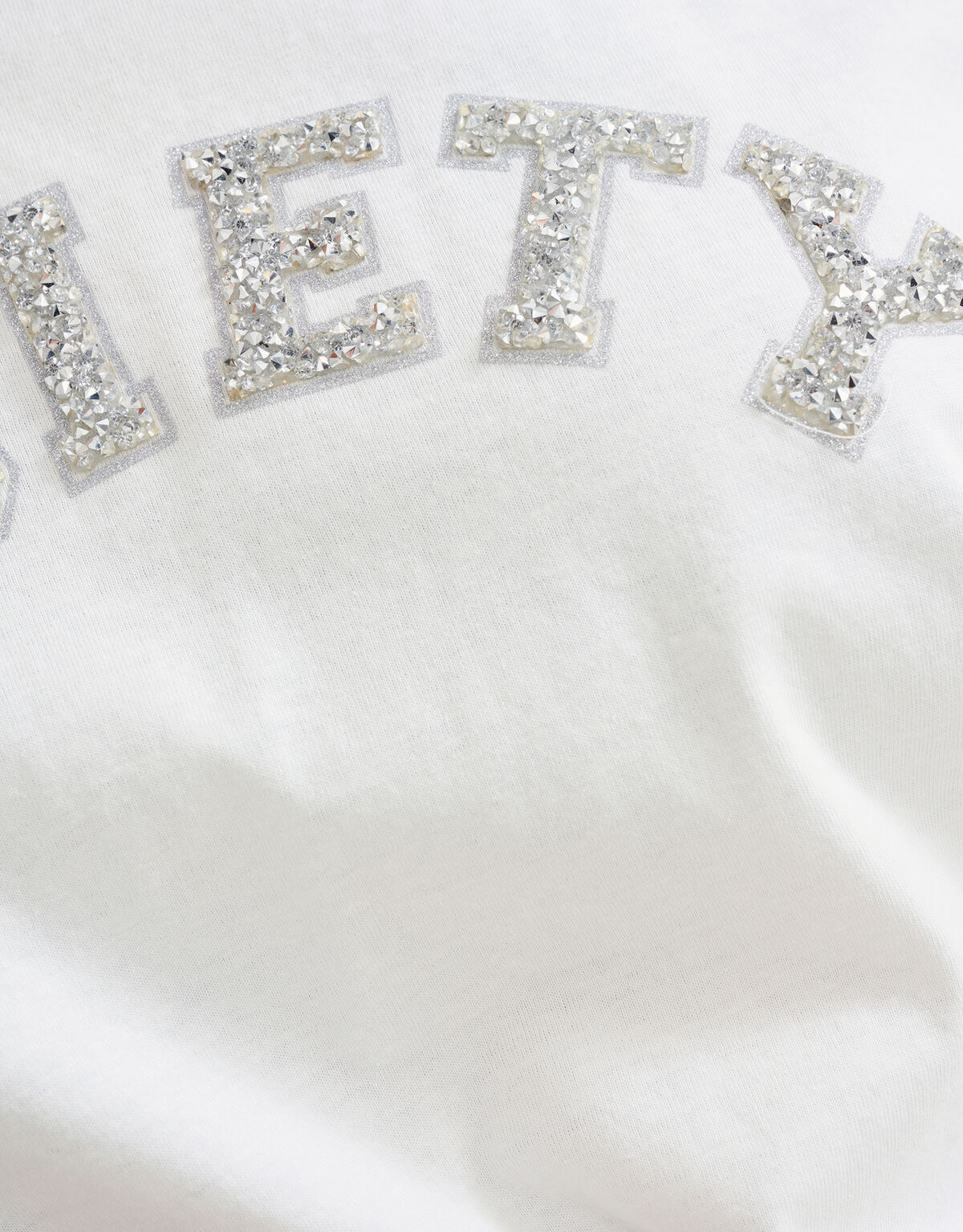 Strass Tekst T-shirt Wit SHOEBY WOMEN