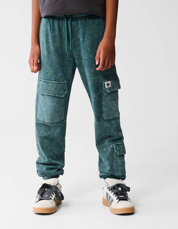 Washed Cargo Broek Donkerblauw SHOEBY BOYS