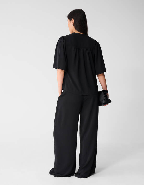 Twist Korte Mouwen Top Zwart SHOEBY WOMEN