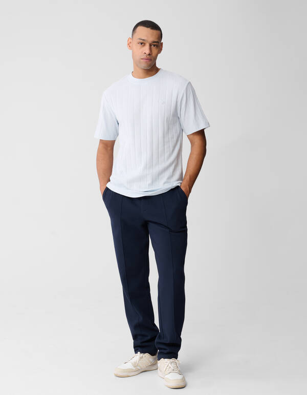 Structuur Stripe Artwork T-shirt Lichtblauw SHOEBY MEN