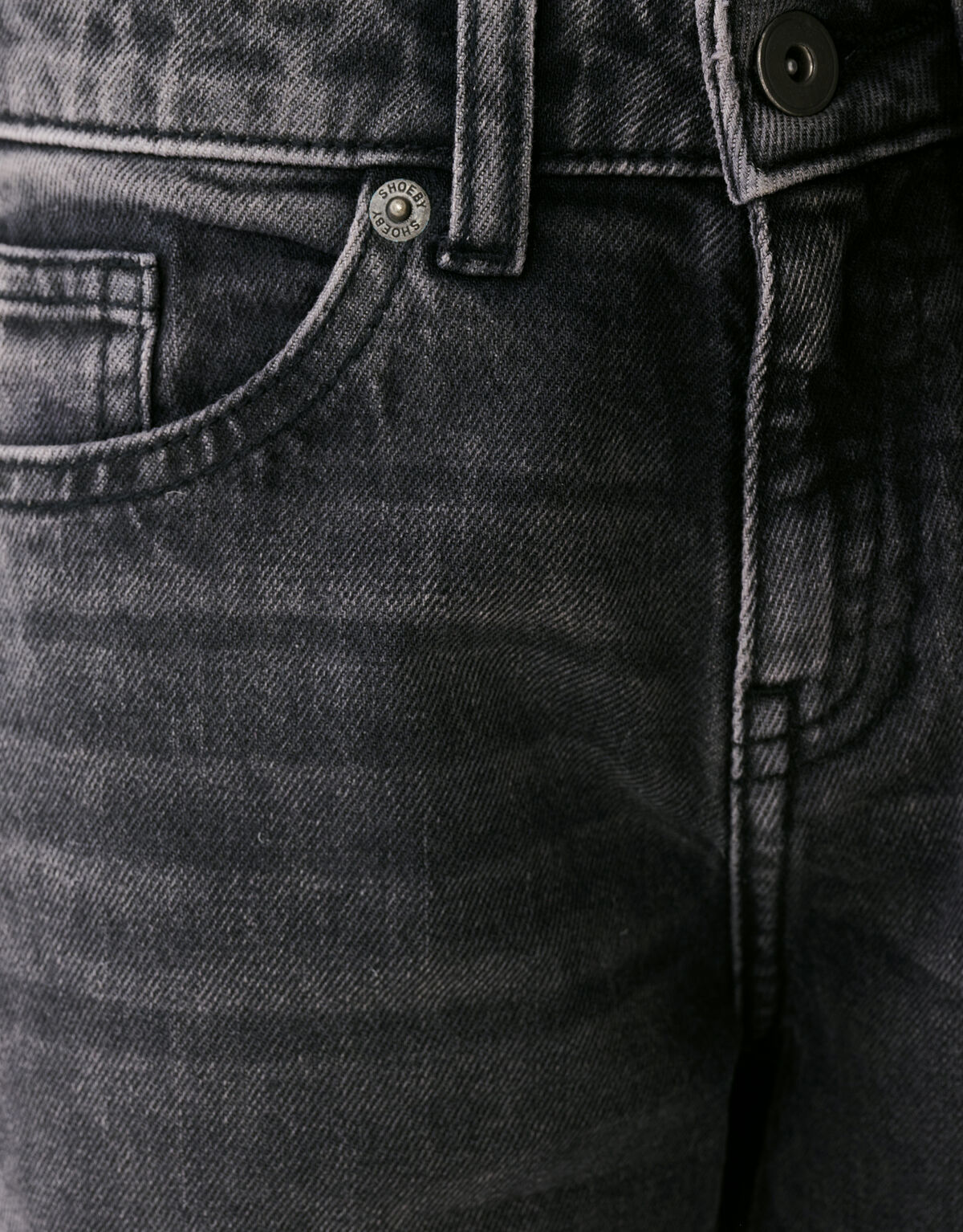 Baggy Fit Jeans Donkergrijs SHOEBY BOYS
