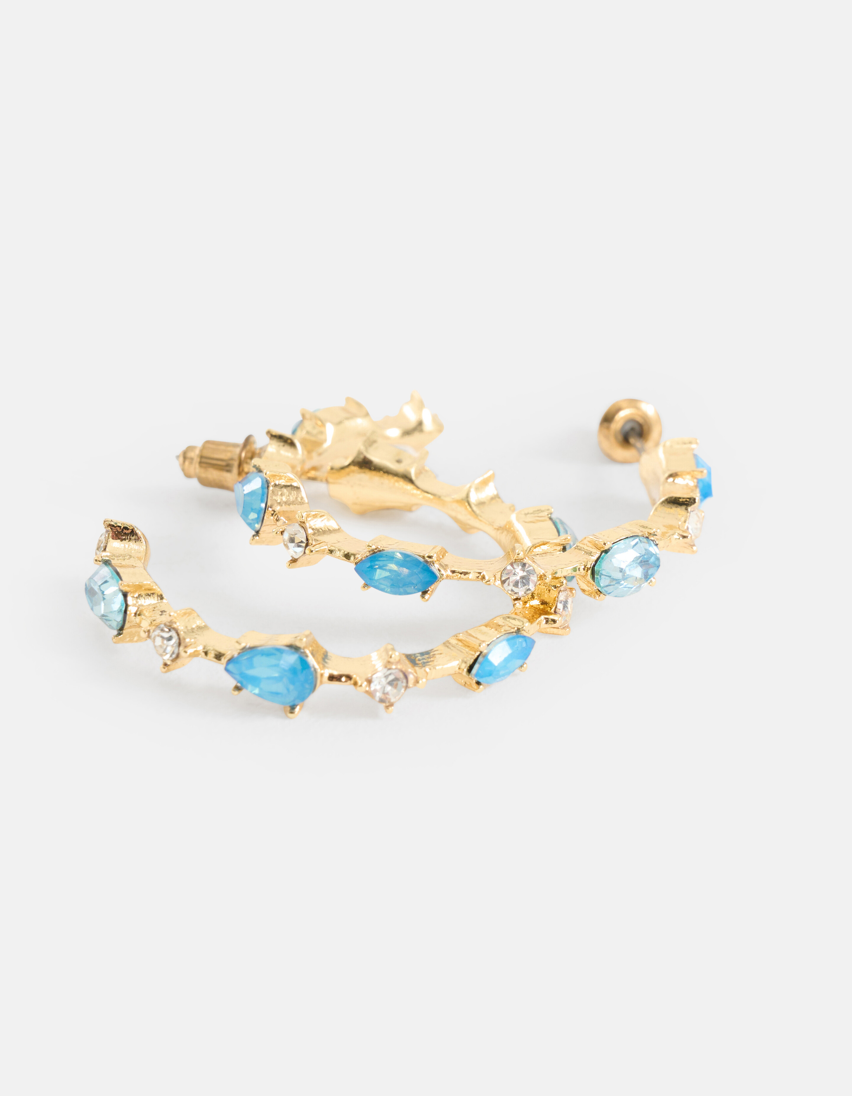 Gekleurde Stenen Oorbellen Blauw SHOEBY ACCESSOIRES