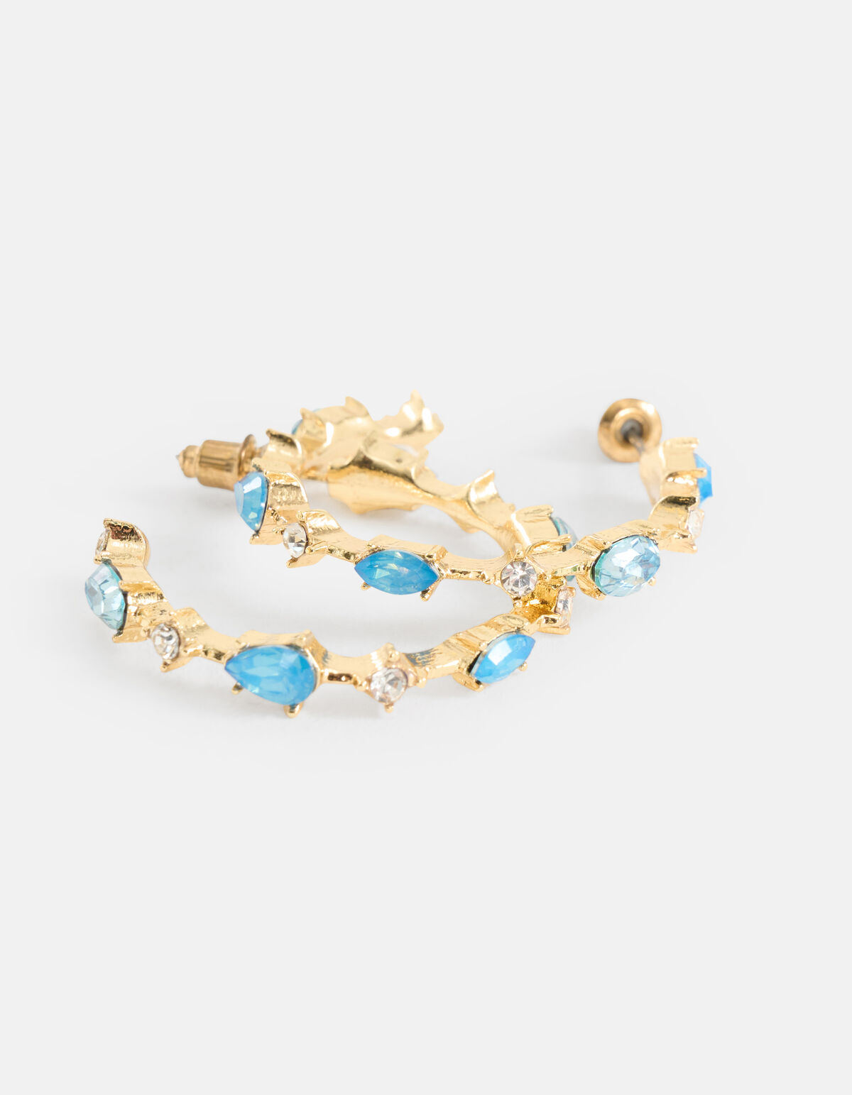Gekleurde Stenen Oorbellen Blauw SHOEBY ACCESSOIRES