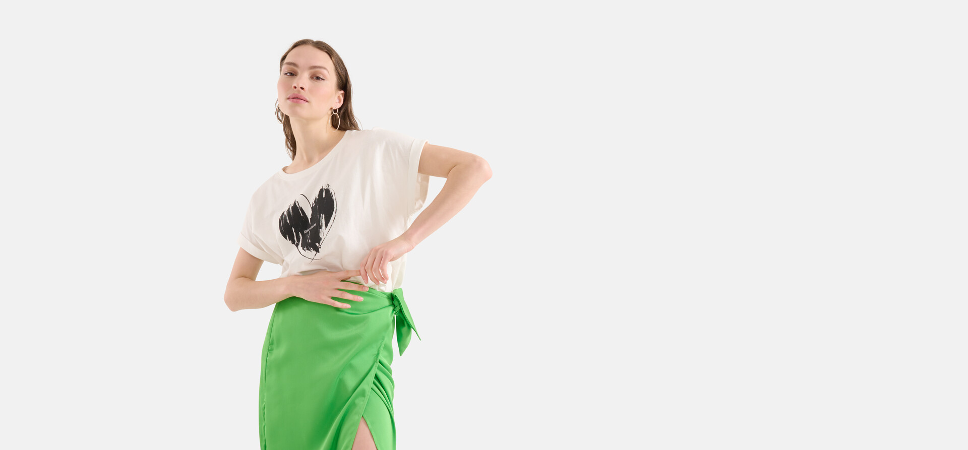 Print T-shirt Gebroken Wit SHOEBY WOMEN