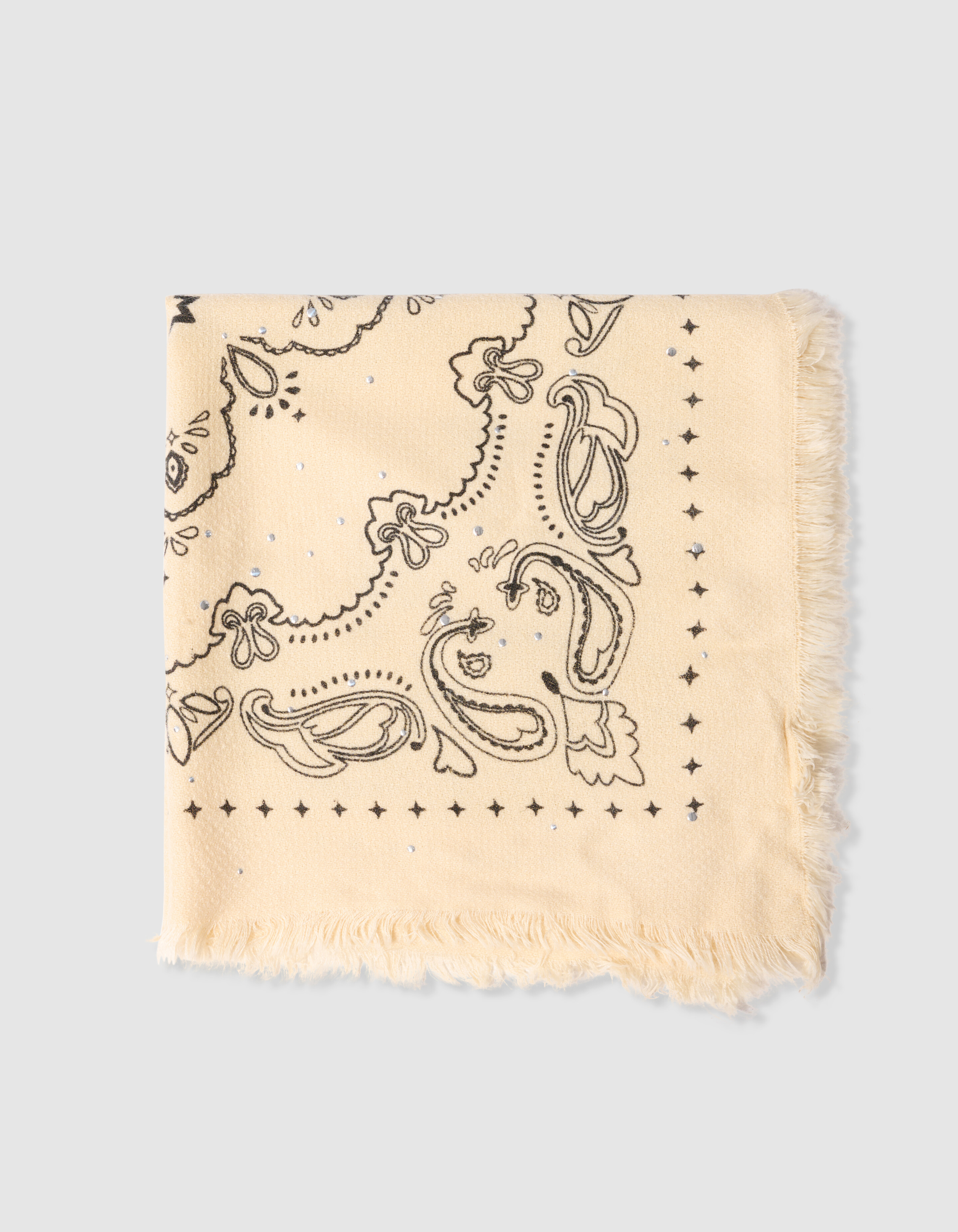 Embellished Paisley Sjaal Gebroken Wit SHOEBY ACCESSOIRES