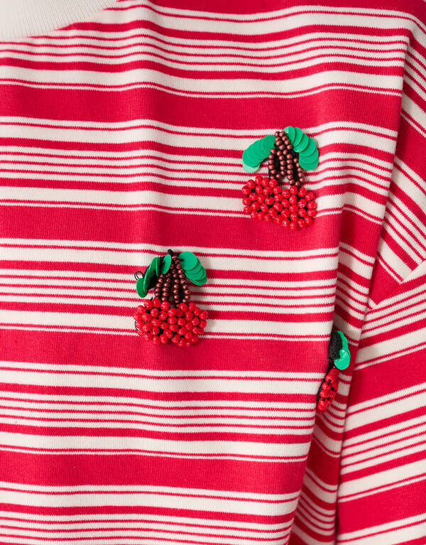 Cropped Cherry T-shirt Rood SHOEBY GIRLS