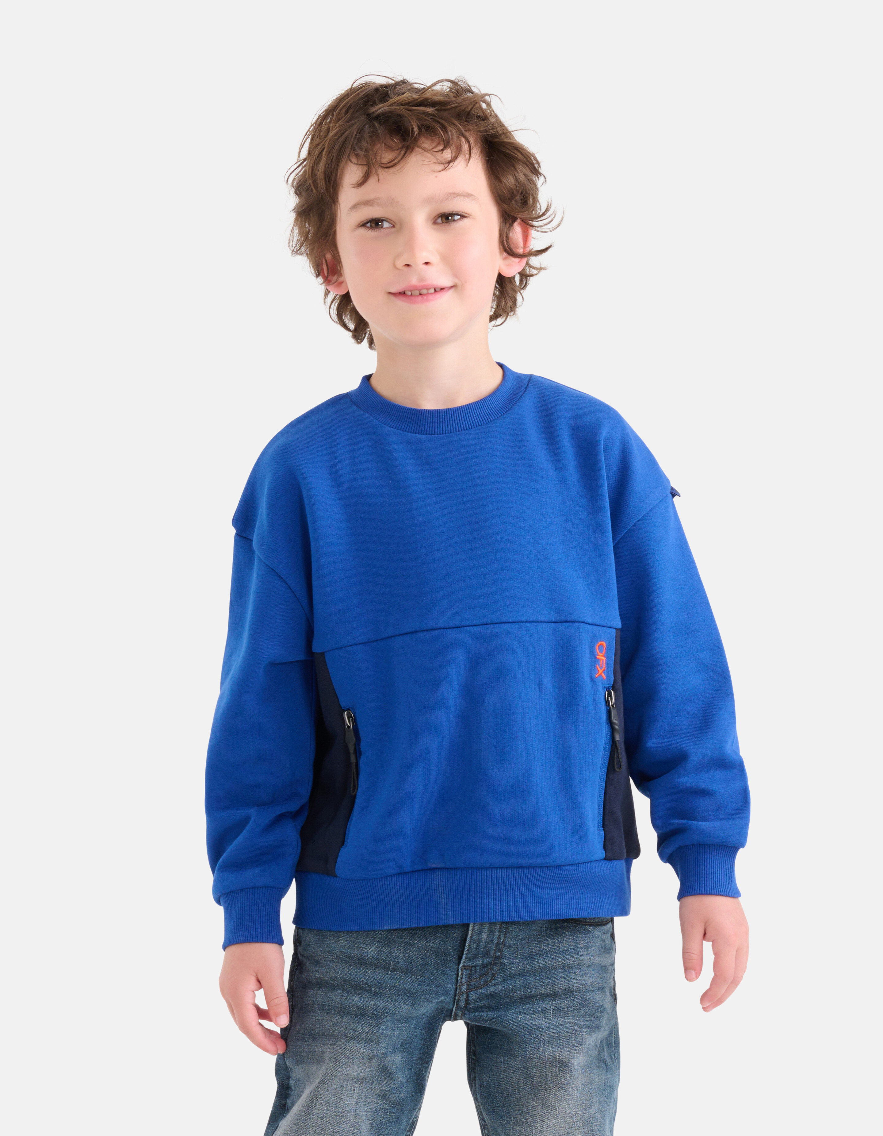 Zipper Sweater Blauw SHOEBY BOYS