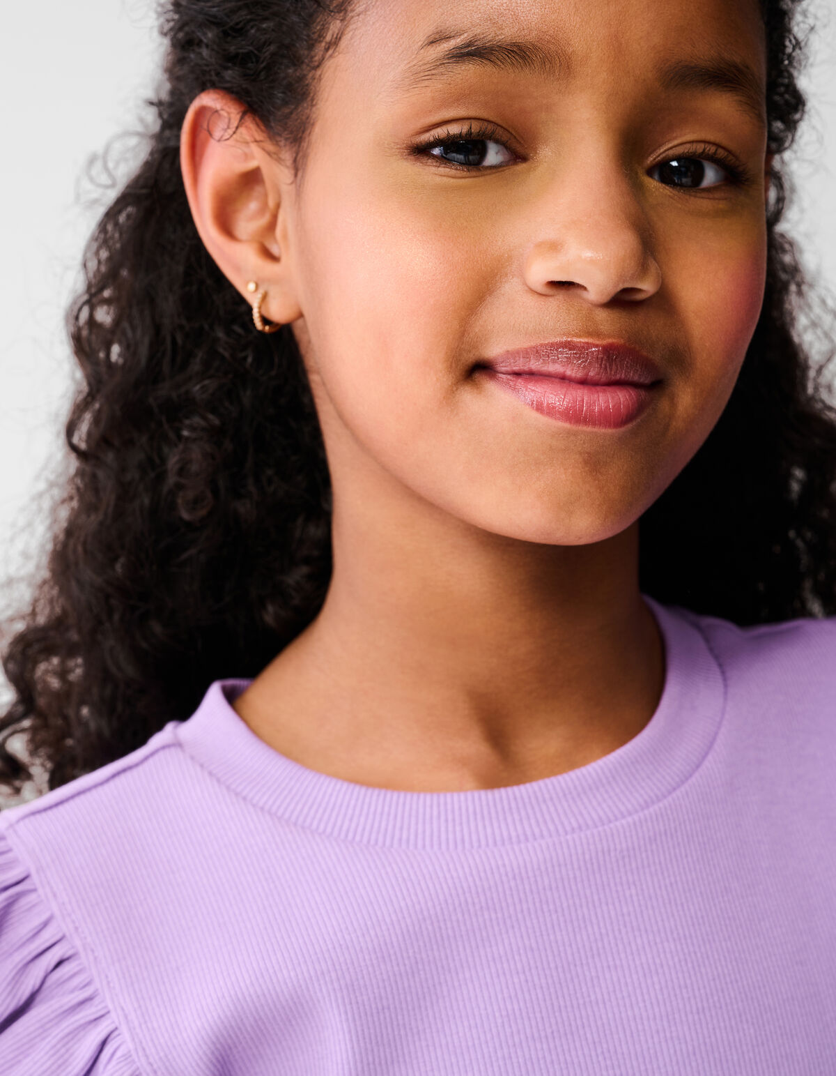 Ruffle Rib Top Lichtpaars SHOEBY GIRLS