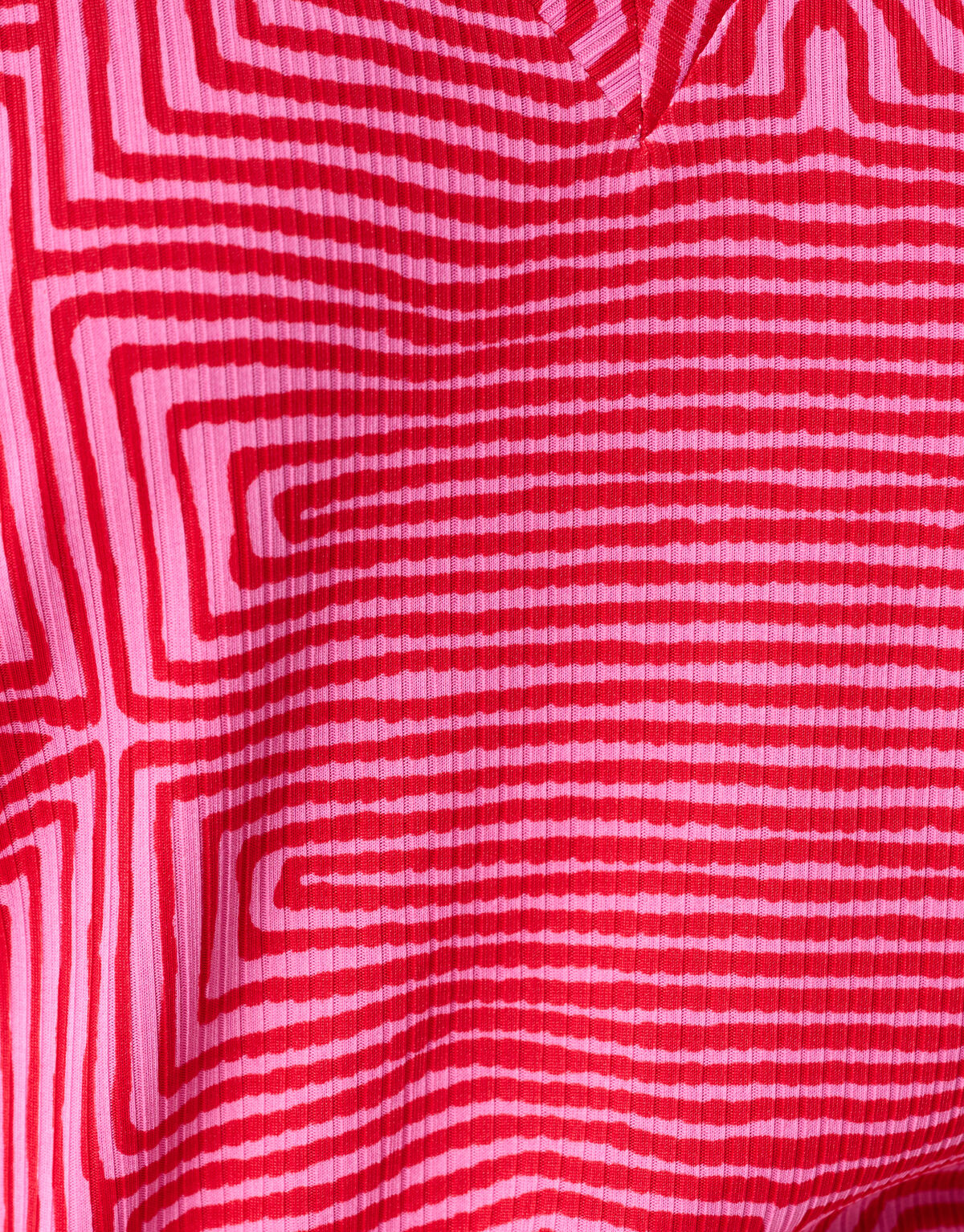 Printed Rib Jersey Top Roze/Rood SHOEBY WOMEN