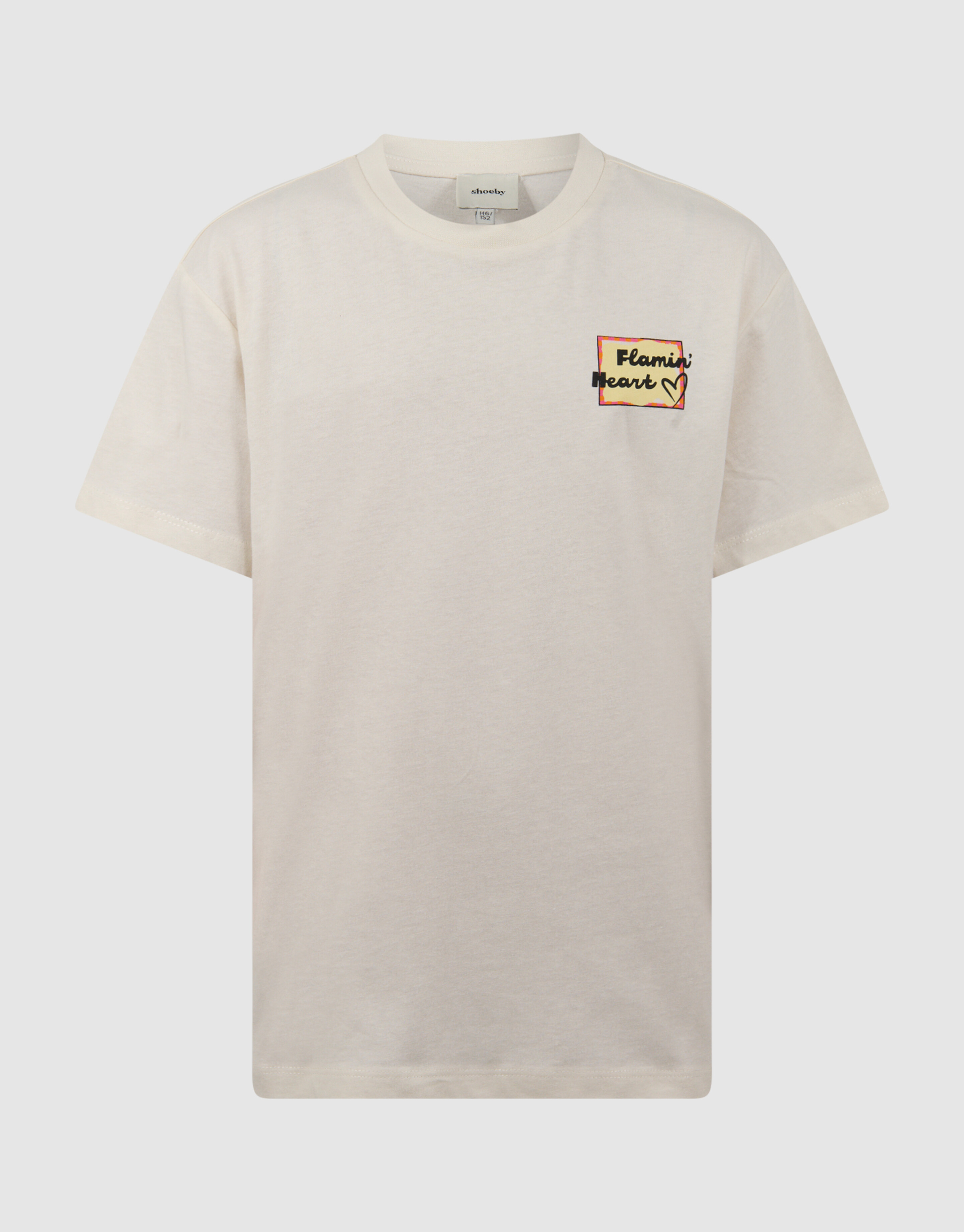 Flamin Artwork T-shirt Gebroken Wit SHOEBY GIRLS