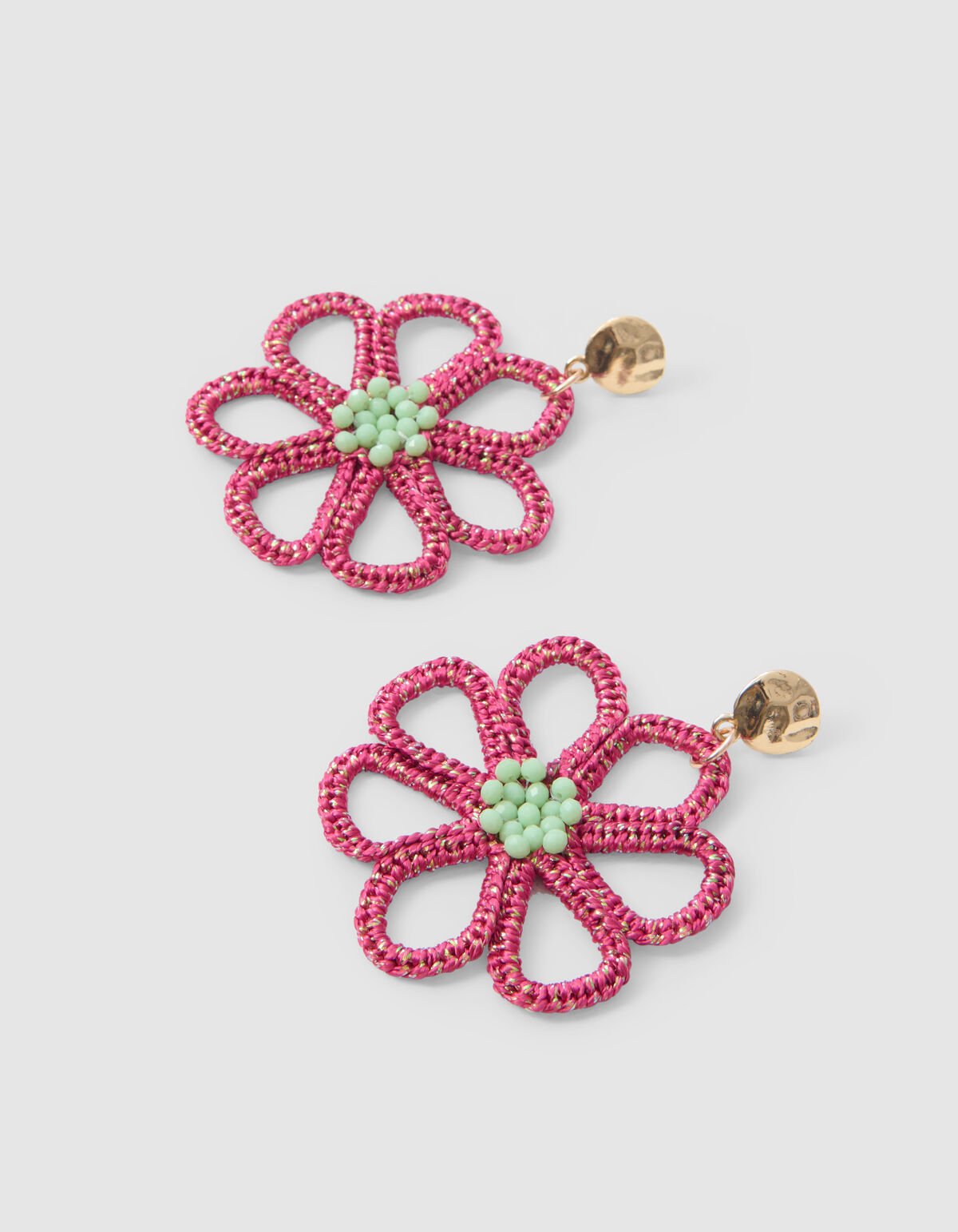 Beaded Bloem Oorbellen Roze SHOEBY ACCESSOIRES