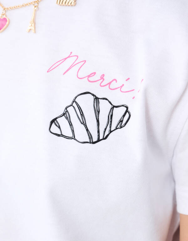 Parijs Artwork T-shirt Wit SHOEBY GIRLS