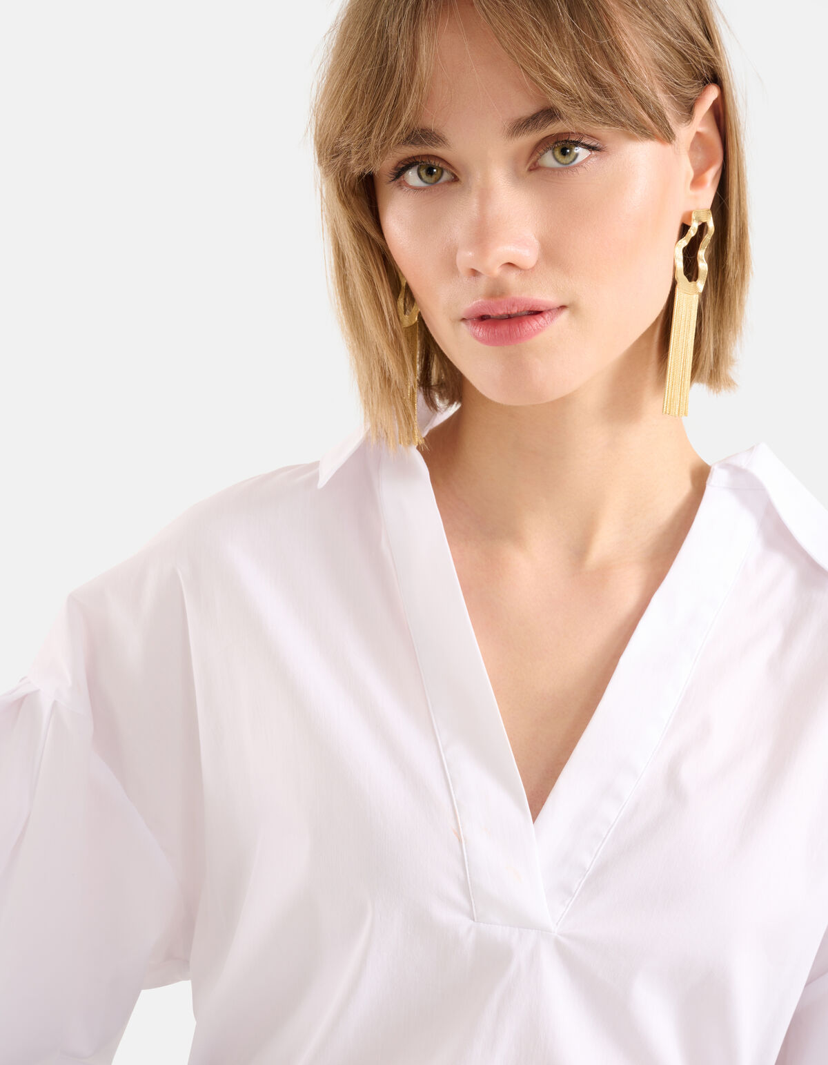 Poplin Blouse Wit SHOEBY WOMEN