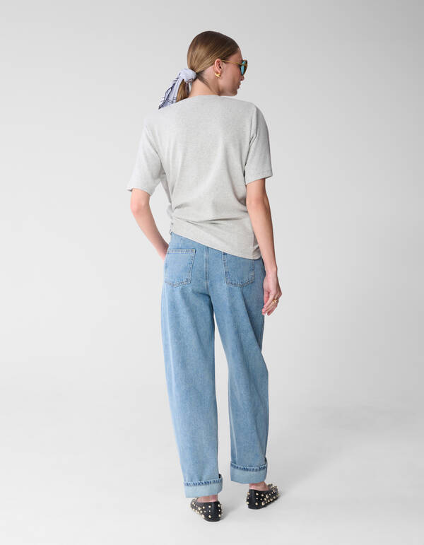 Knot T-shirt Lichtgrijs By Mieke SHOEBY WOMEN