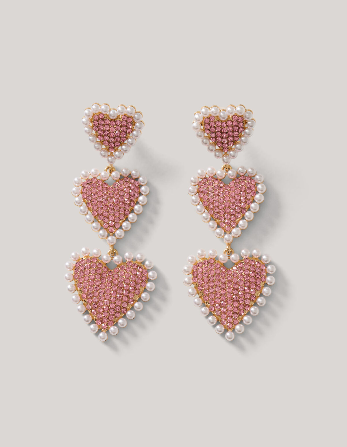 Multi Heart Oorbellen Roze SHOEBY ACCESSOIRES