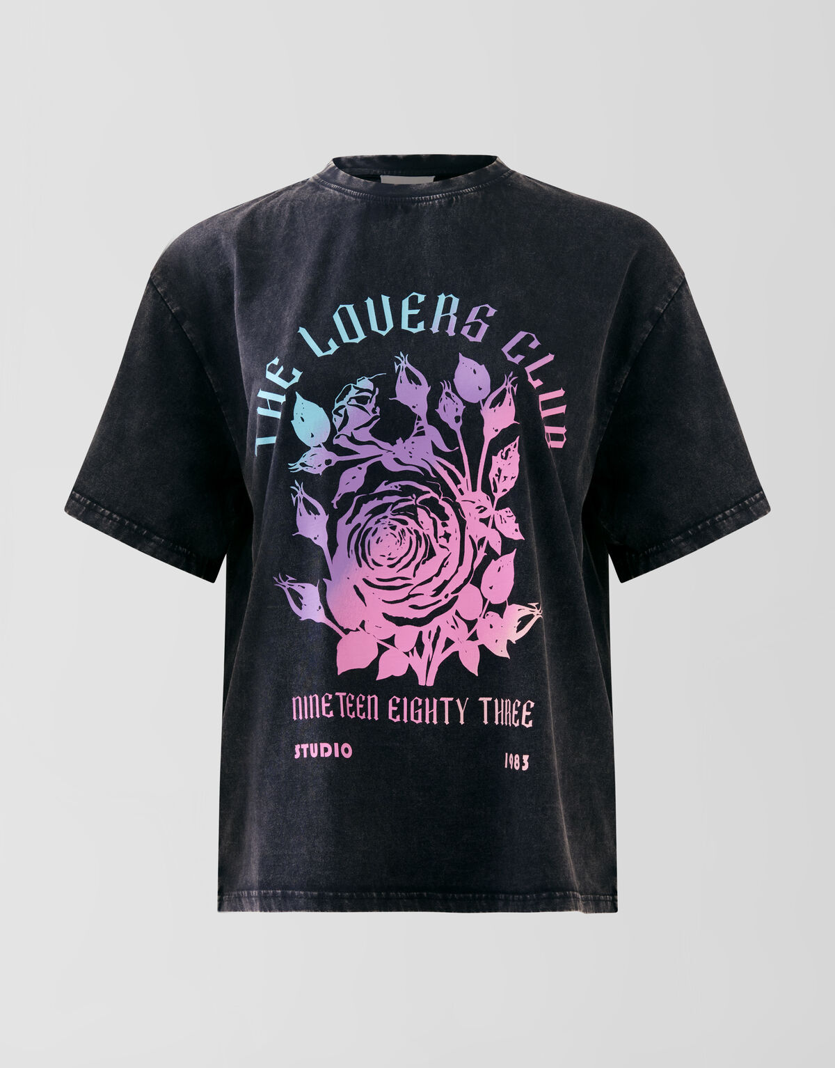 Washed Artwork T-shirt Donkergrijs SHOEBY WOMEN