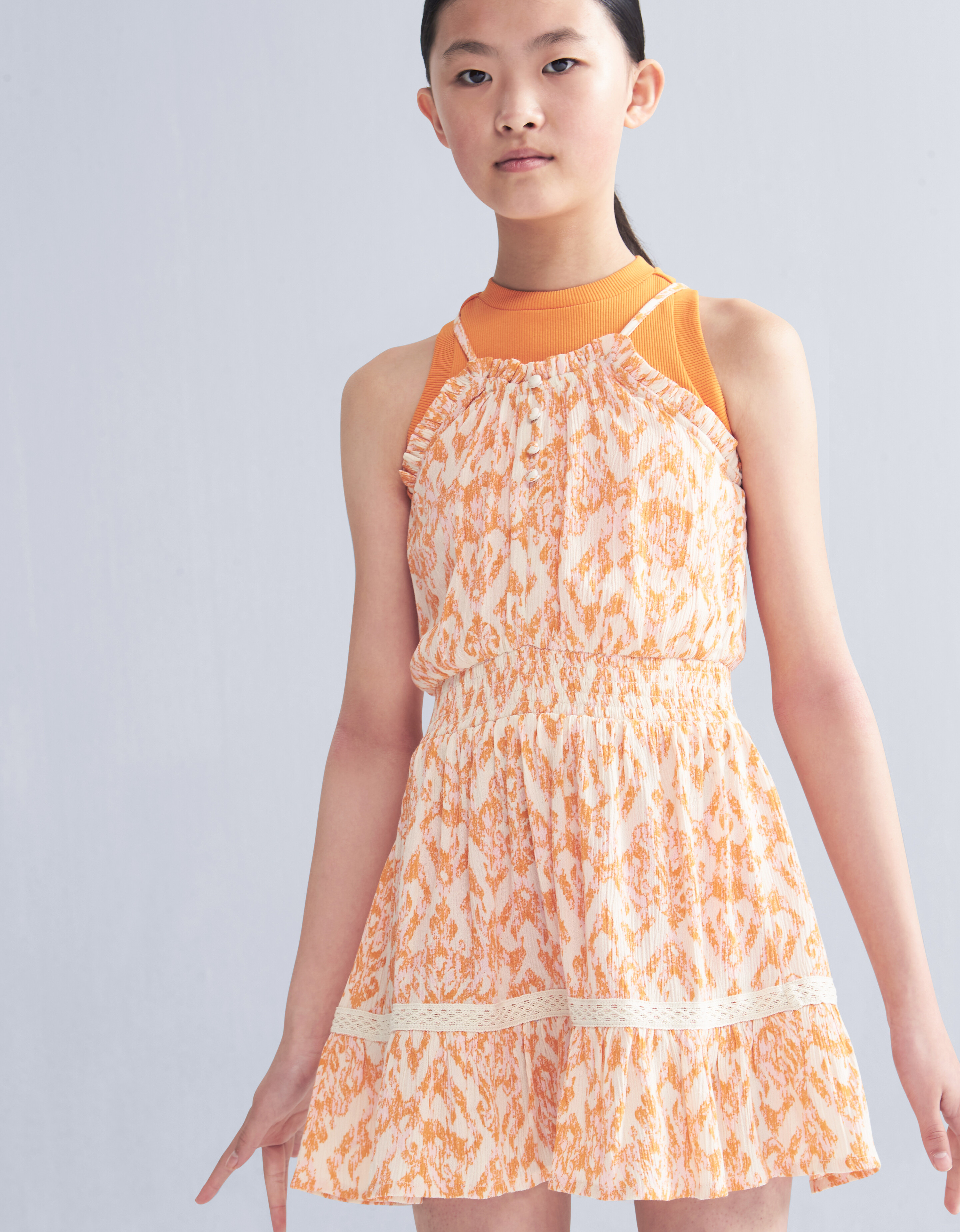 Duo Print Jurk Roze/Oranje JILL&MITCH