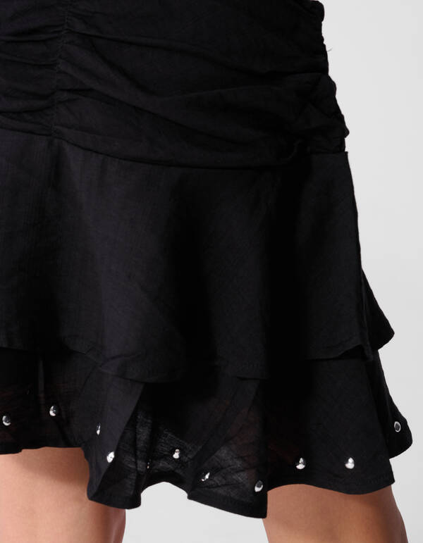 Ruffle Stud Rok Zwart SHOEBY GIRLS