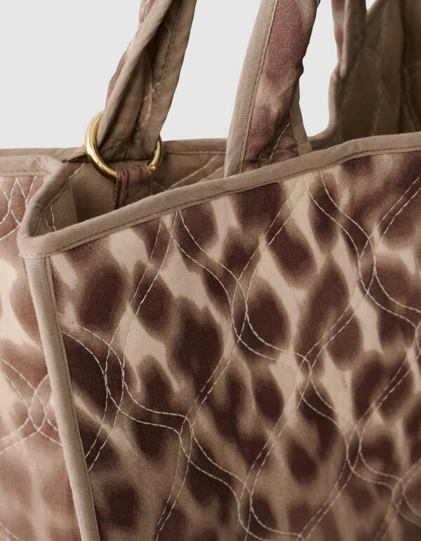 Quilted Leopard Shopper Lichtbruin SHOEBY ACCESSOIRES