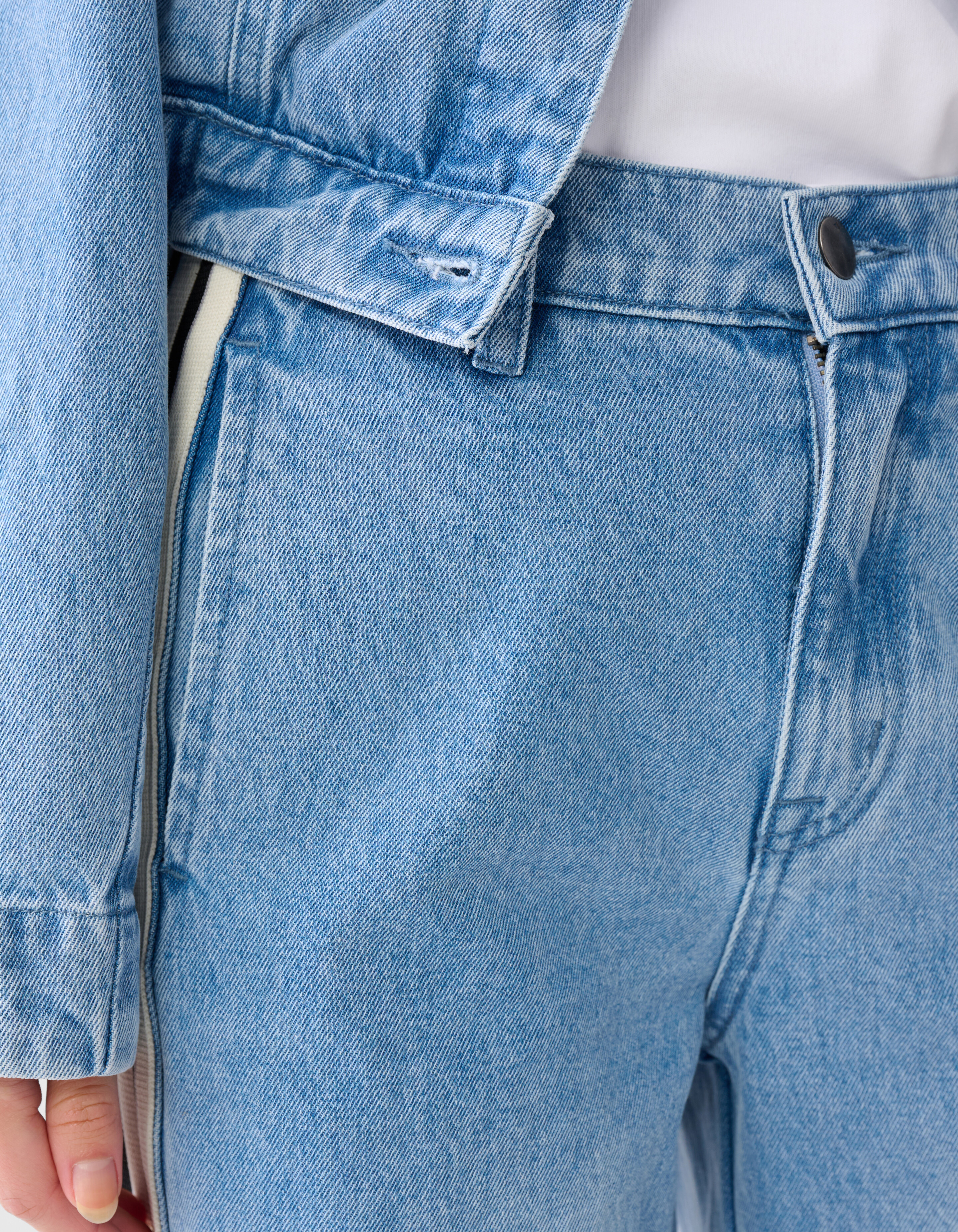 Sporty Tape Wide Leg Fit Jeans Blauw SHOEBY WOMEN