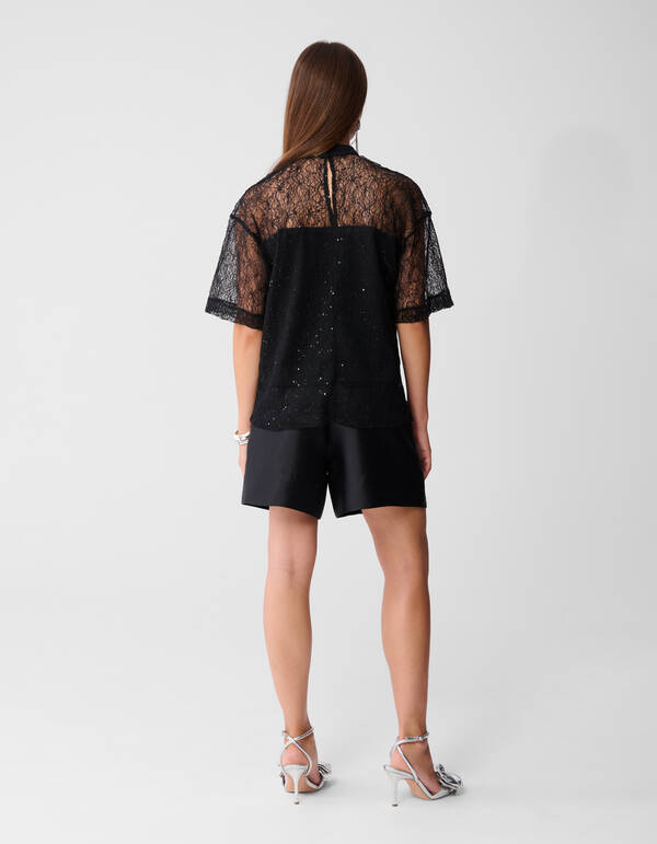 Kanten T-shirt Zwart SHOEBY WOMEN