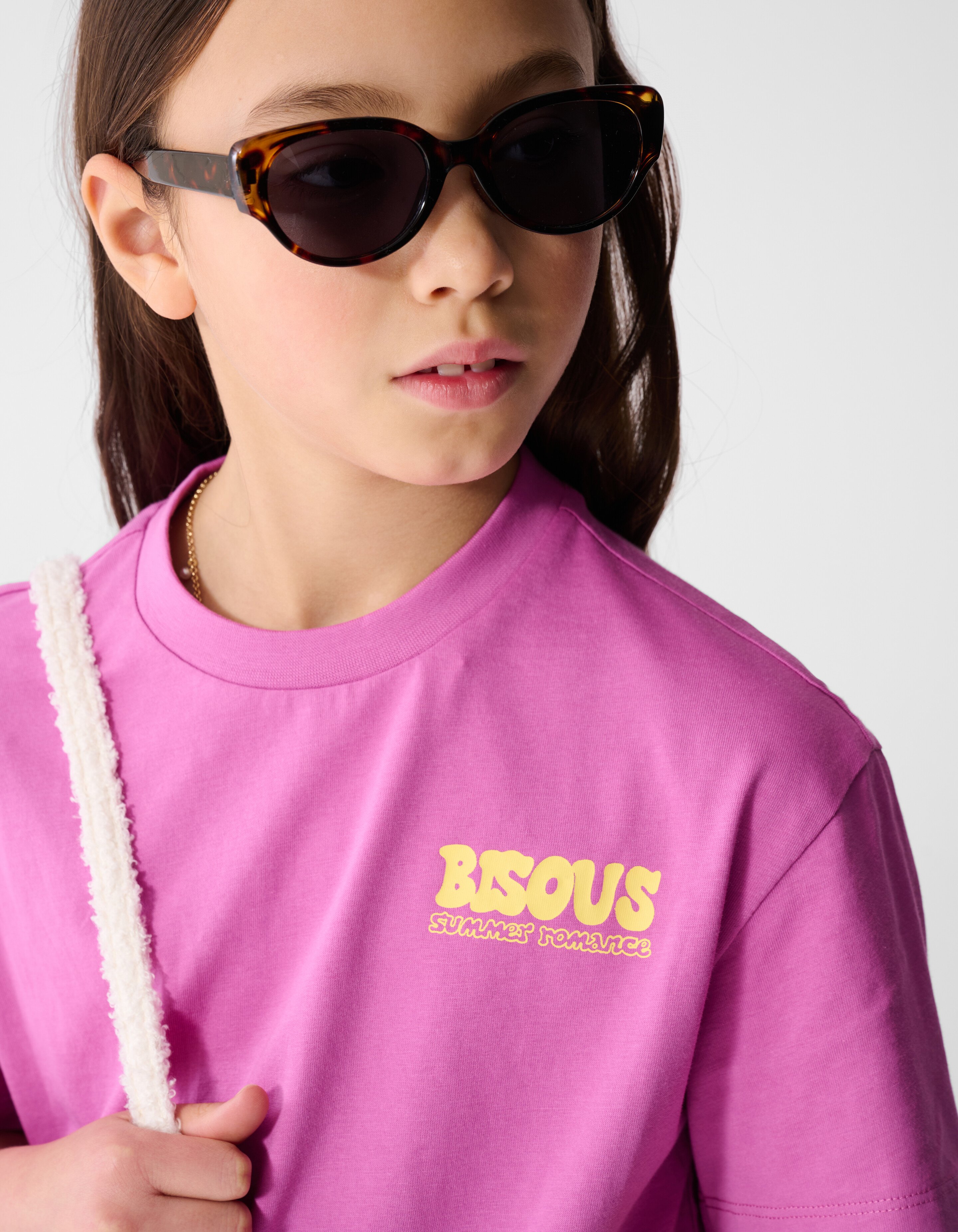 Bisous Artwork T-shirt Paars SHOEBY GIRLS