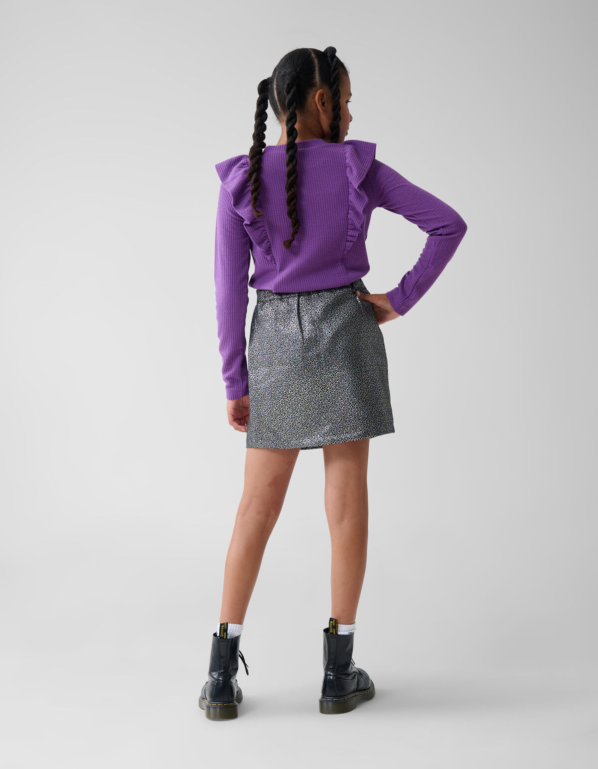 Kabel Ruffle Top Paars SHOEBY GIRLS