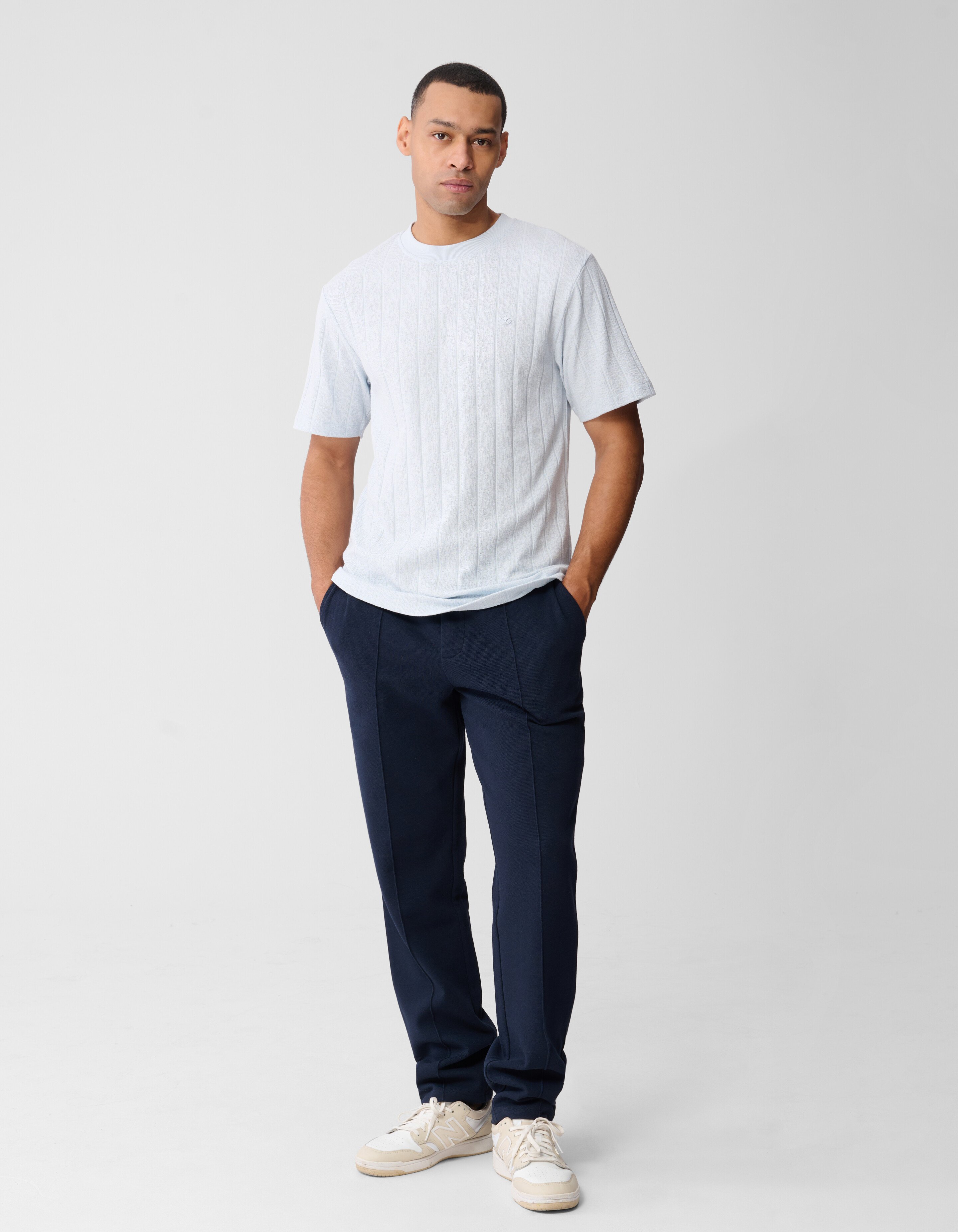 Structuur Stripe Artwork T-shirt Lichtblauw SHOEBY MEN