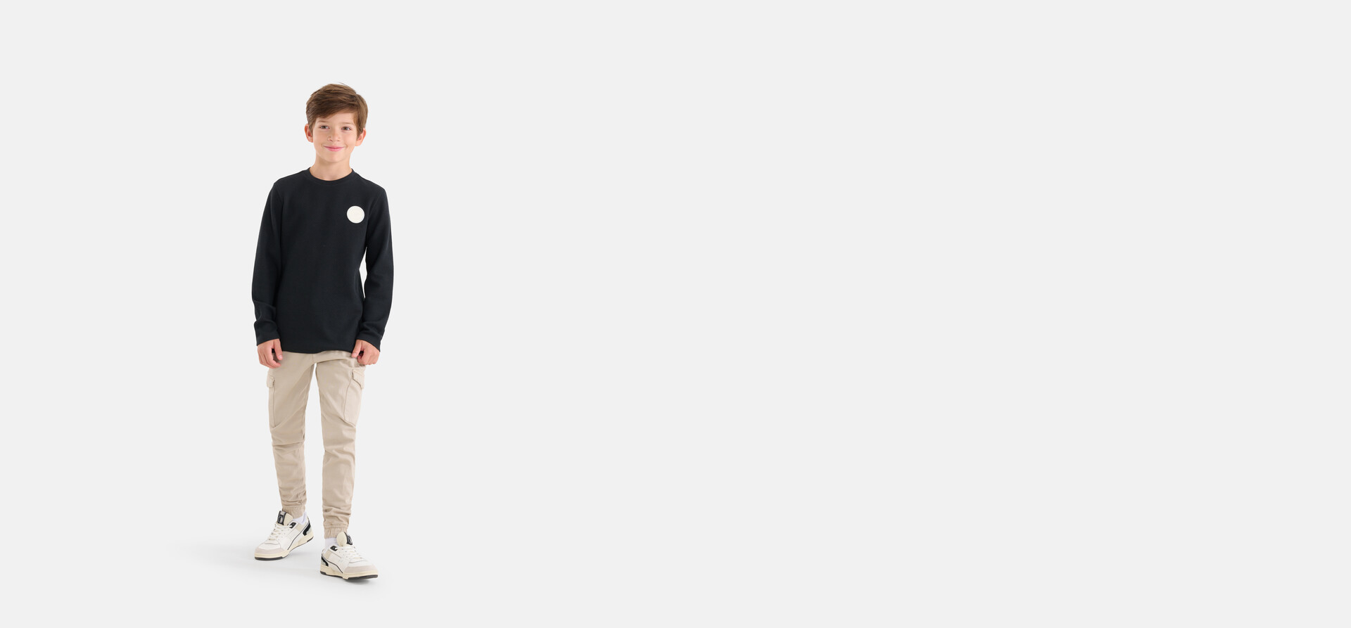 Structuur T-shirt Zwart SHOEBY BOYS