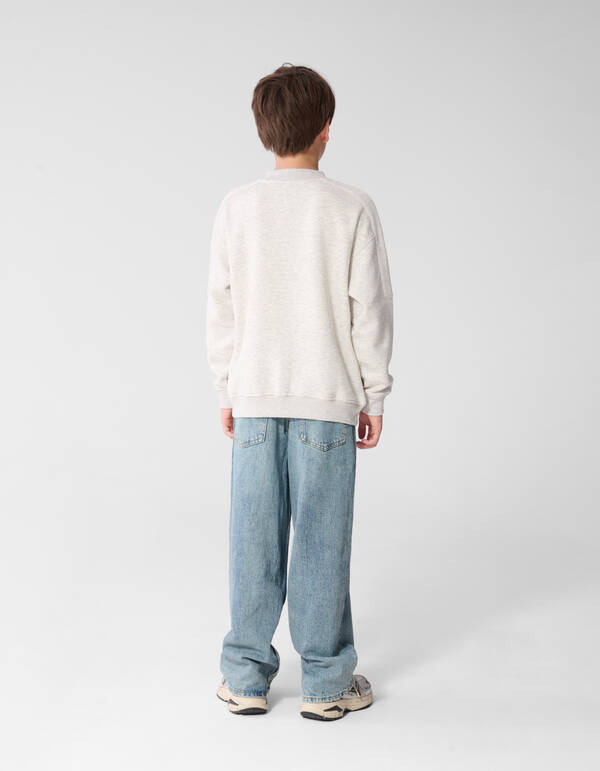 Oversized Fit Artwork Sweater Lichtgrijs SHOEBY BOYS