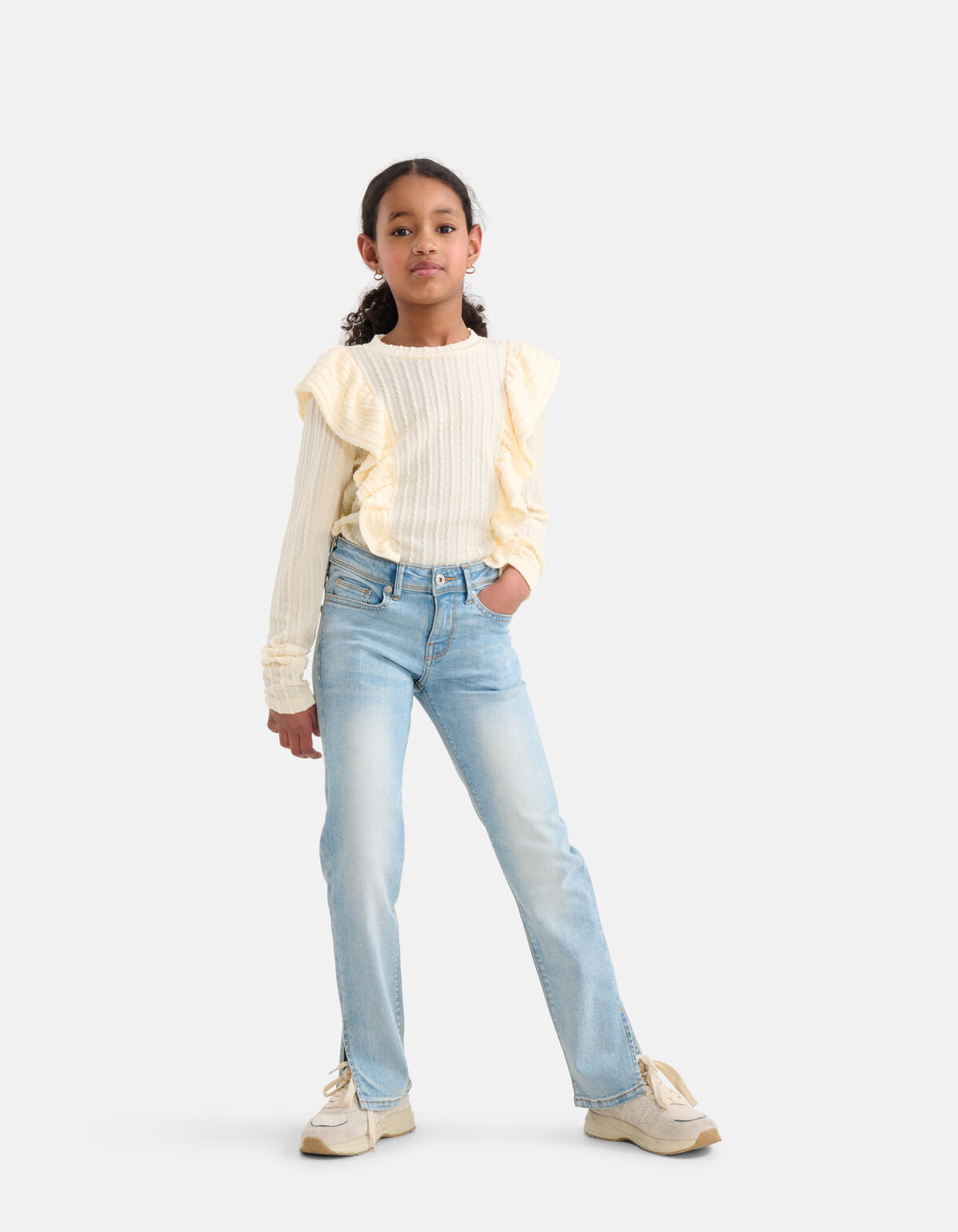 Straight Split Jeans Mediumstone SHOEBY GIRLS