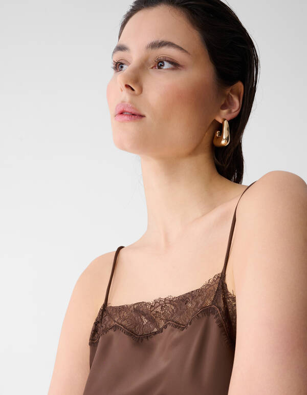 Satijnen Top Bruin SHOEBY WOMEN