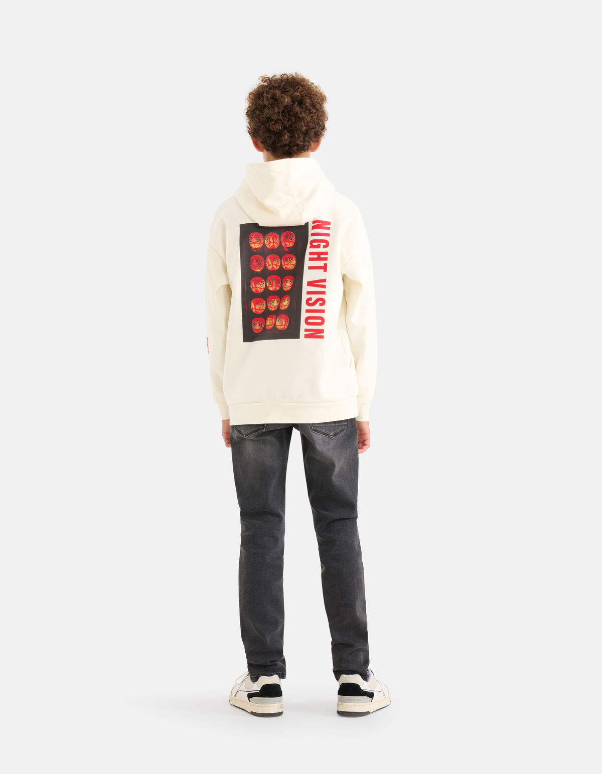 Printed Hoodie Gebroken Wit SHOEBY BOYS