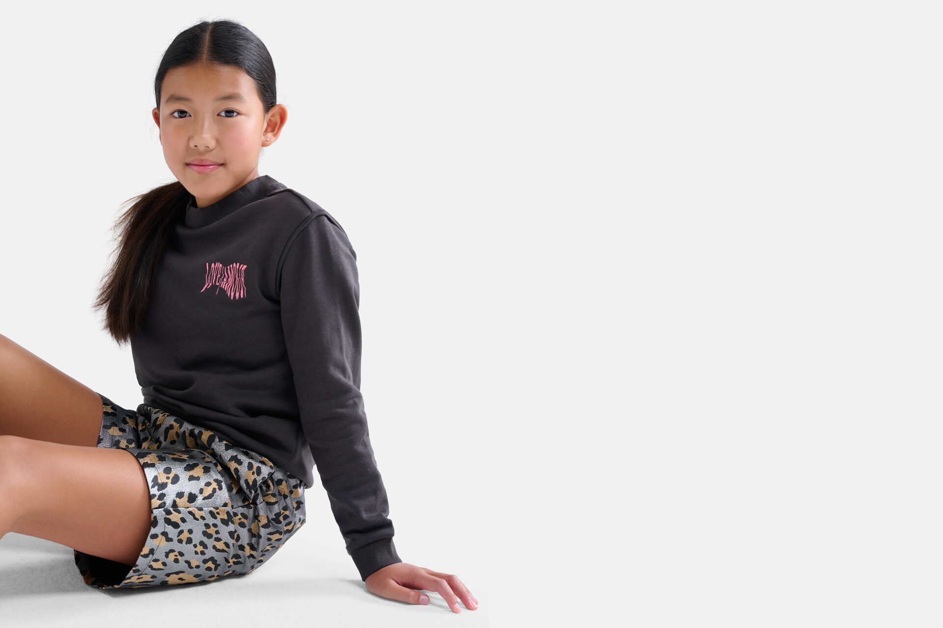 Geborduurde Sweater Donkergrijs SHOEBY GIRLS