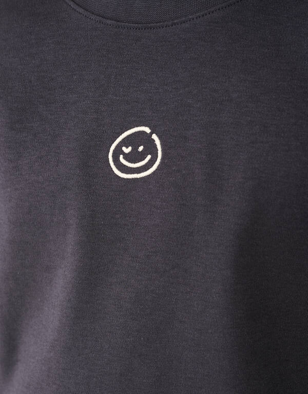 Smiley Artwork T-shirt Donkergrijs SHOEBY BOYS
