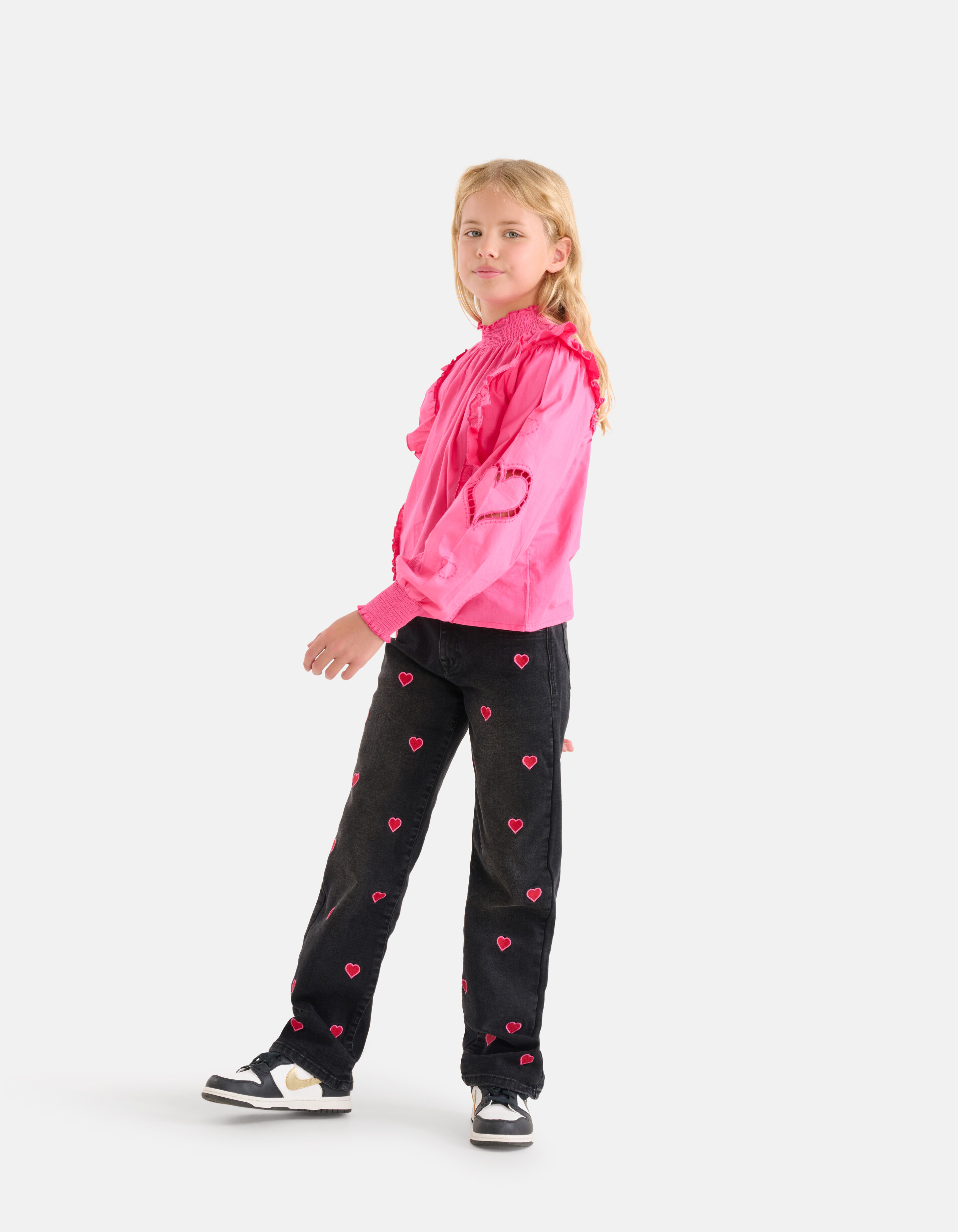 Poplin Embroidery Blouse Roze SHOEBY GIRLS
