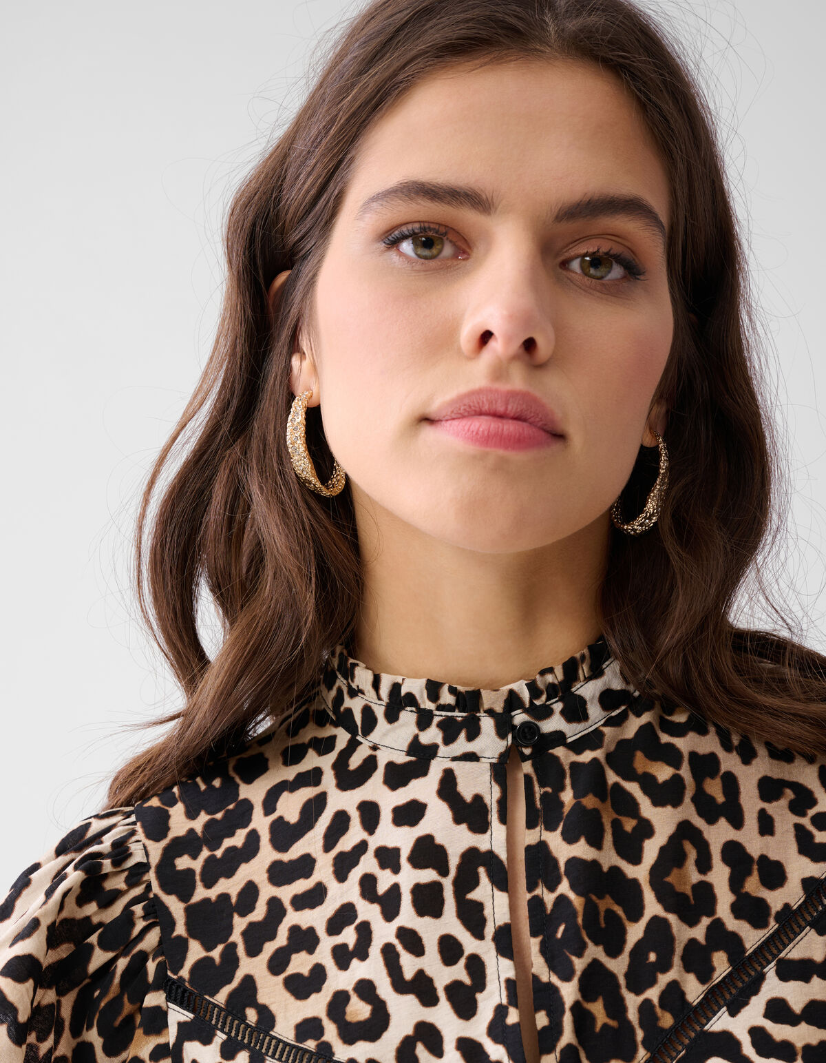 Leopard Ruffle Top Bruin SHOEBY WOMEN