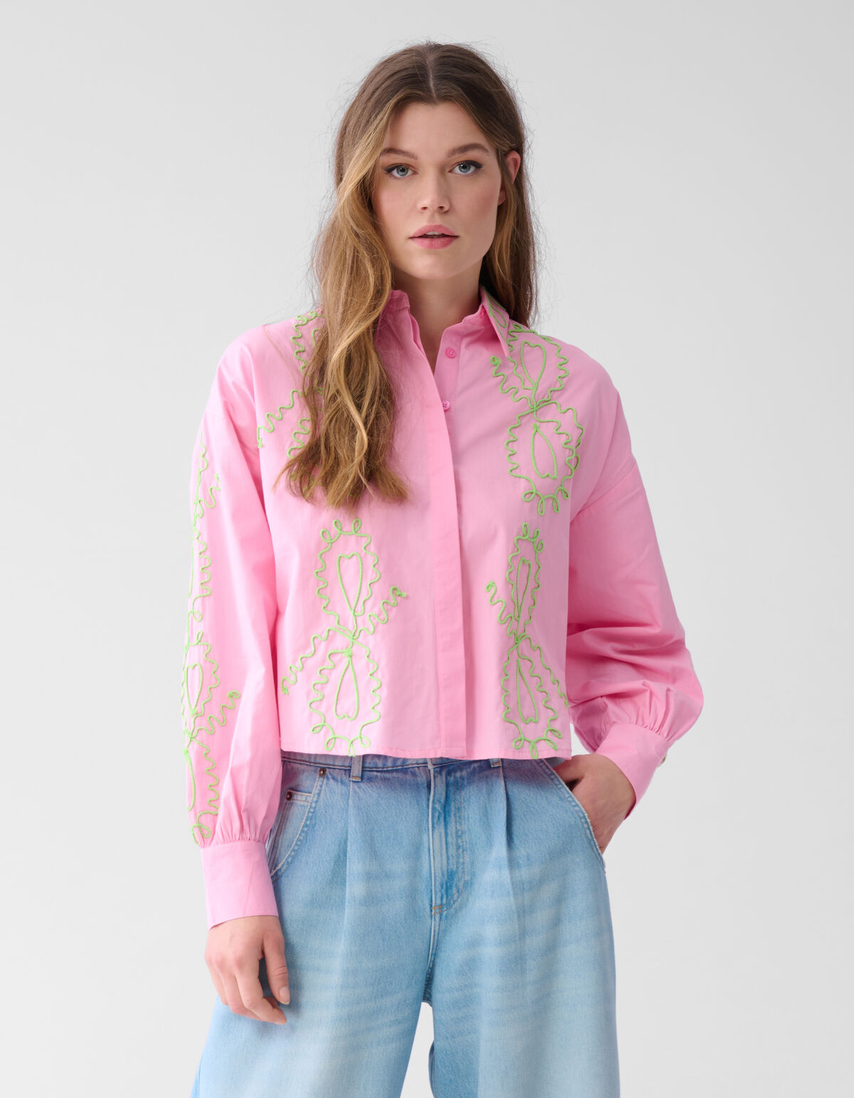 Cropped Blouse Roze SHOEBY WOMEN